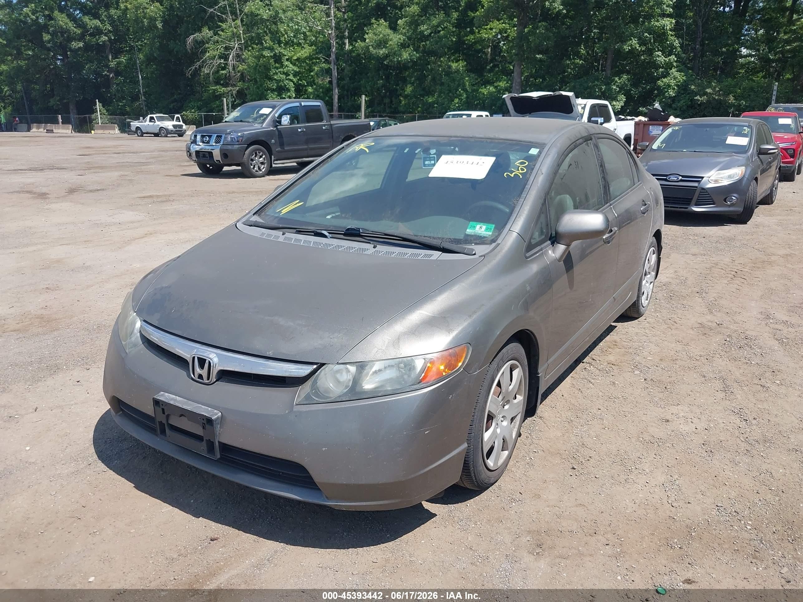 2008 Honda Civic Lx Gray vin: 2HGFA16578H348161