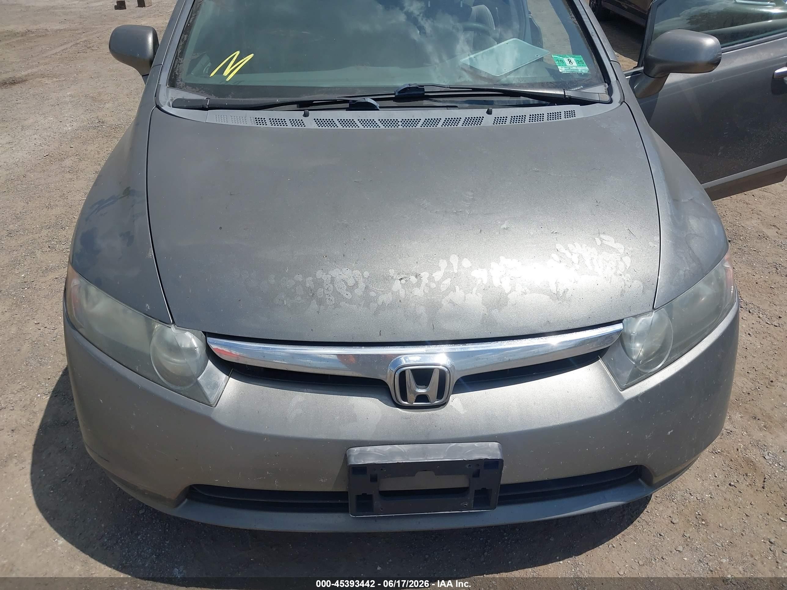 2008 Honda Civic Lx Gray vin: 2HGFA16578H348161