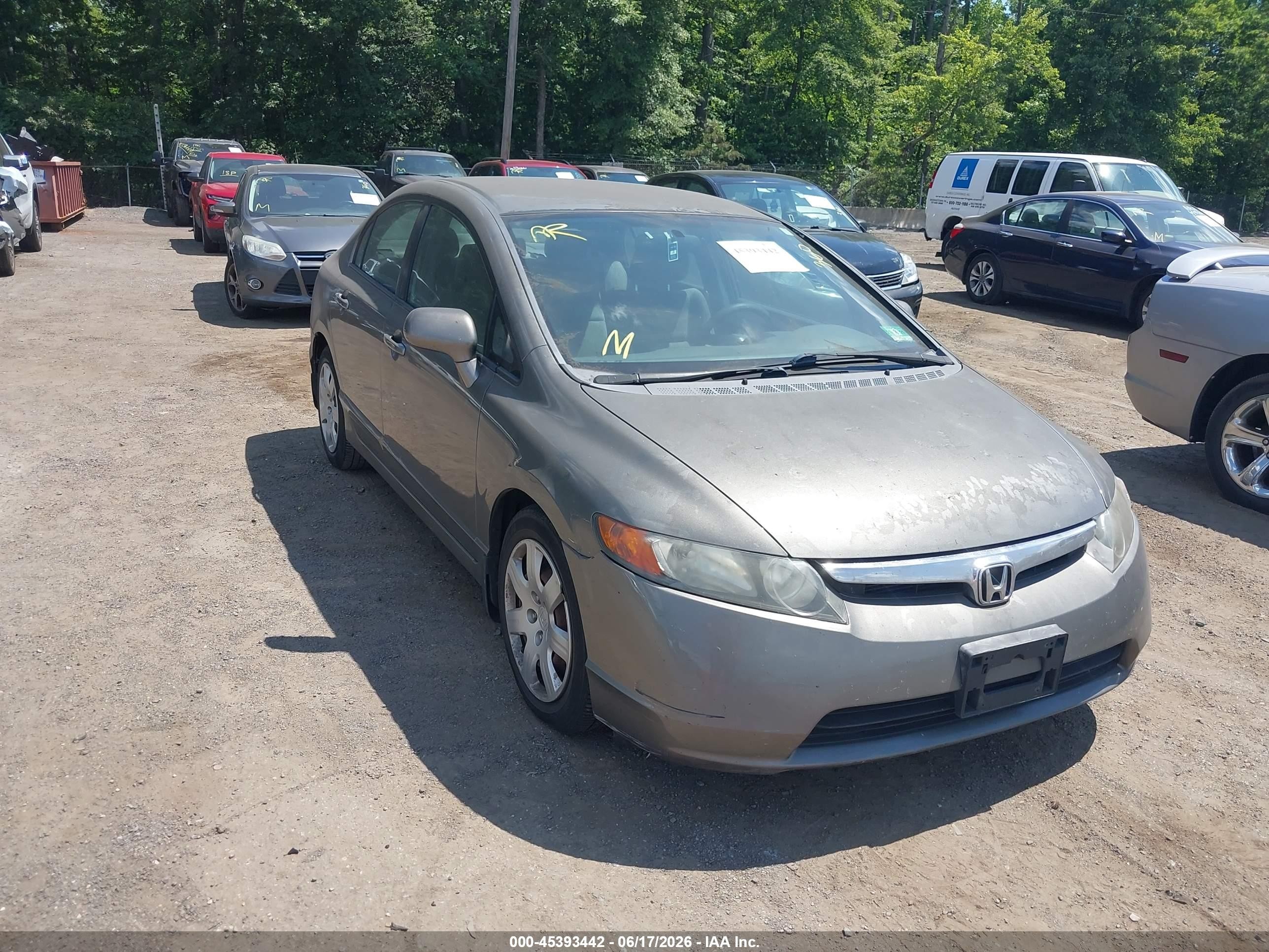 2008 Honda Civic Lx Gray vin: 2HGFA16578H348161