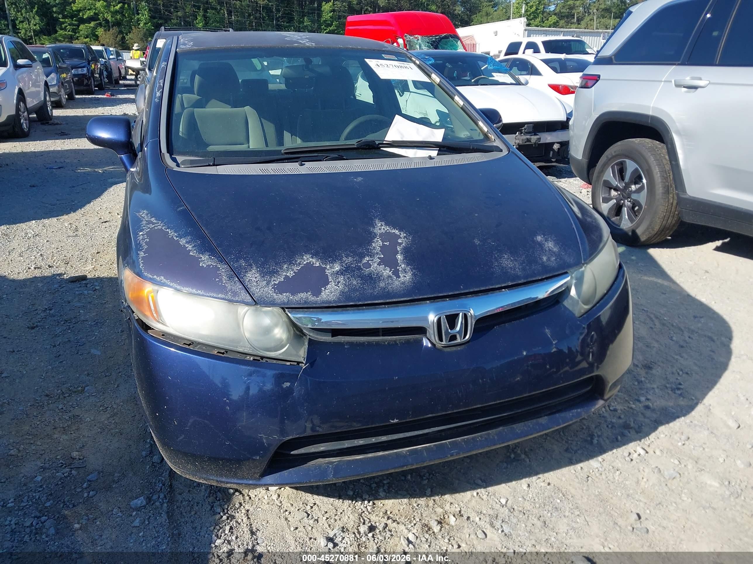 2008 Honda Civic Lx Dark Blue vin: 2HGFA16578H530670