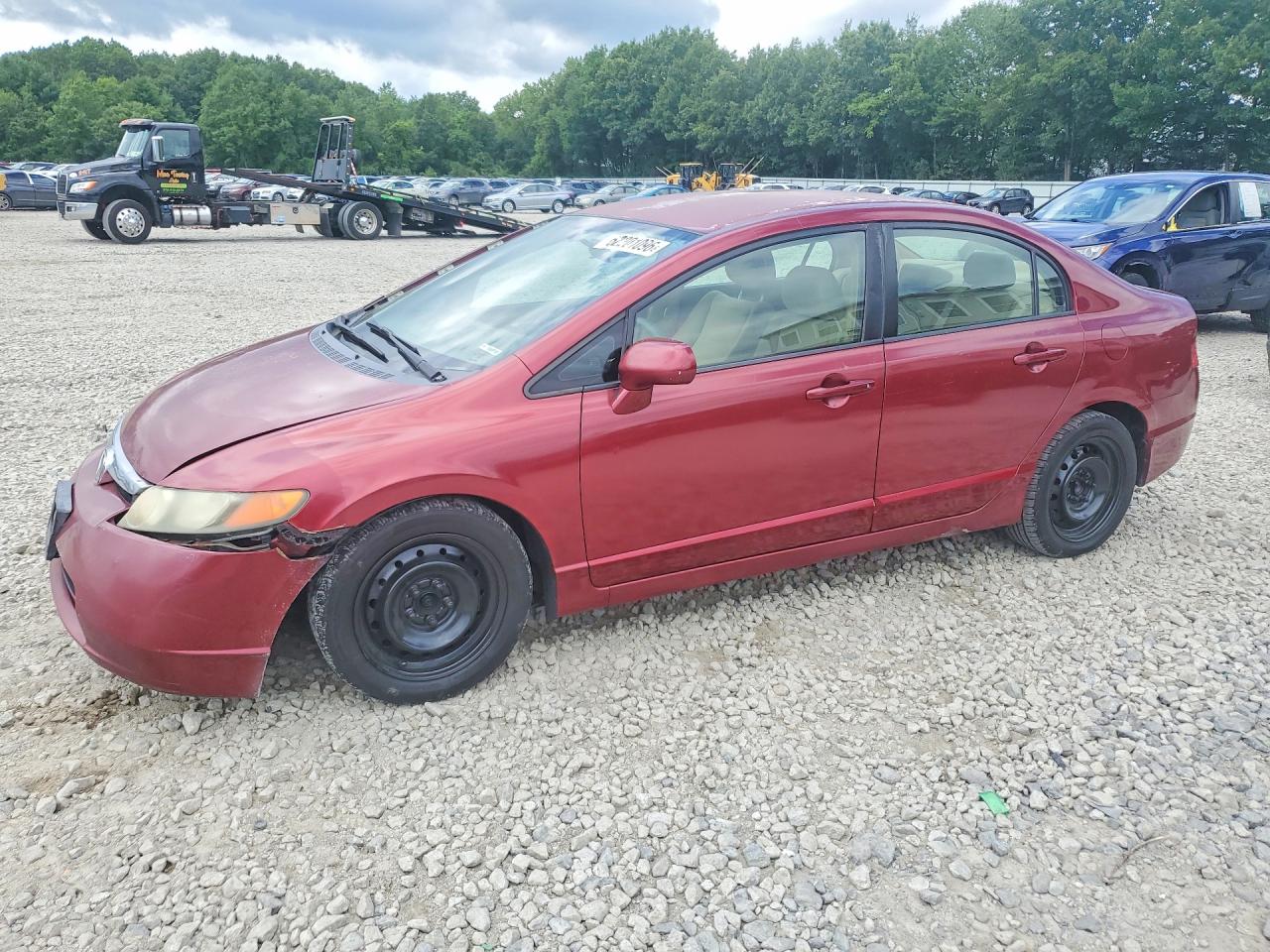 2008 Honda Civic Lx Maroon vin: 2HGFA16578H530930