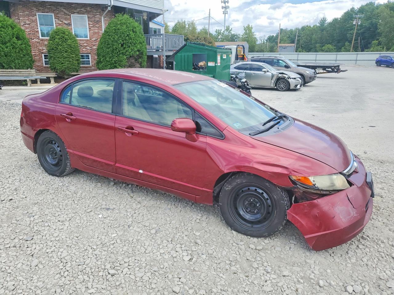 2008 Honda Civic Lx Maroon vin: 2HGFA16578H530930