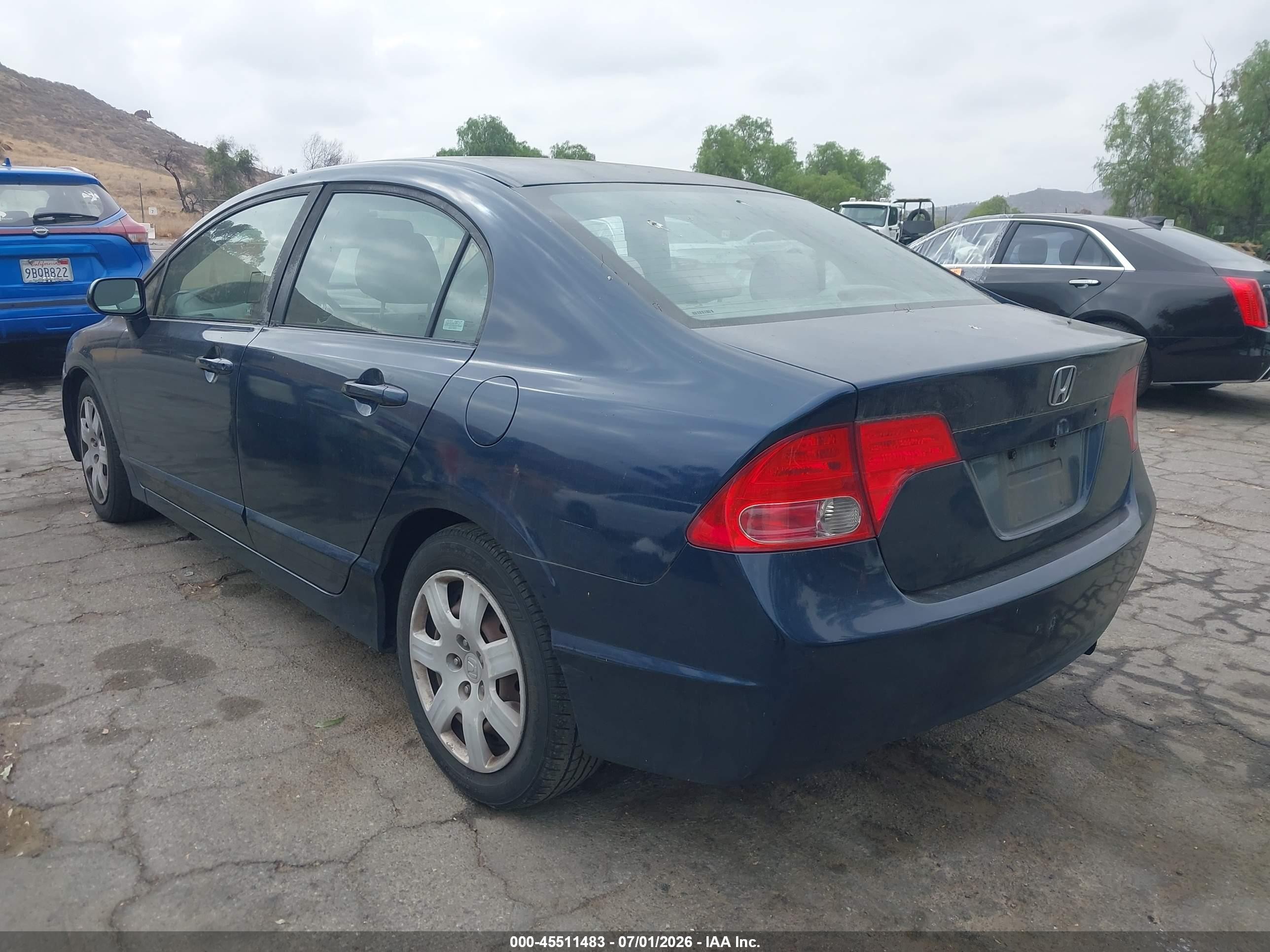 2008 Honda Civic Lx Blue vin: 2HGFA16578H531222
