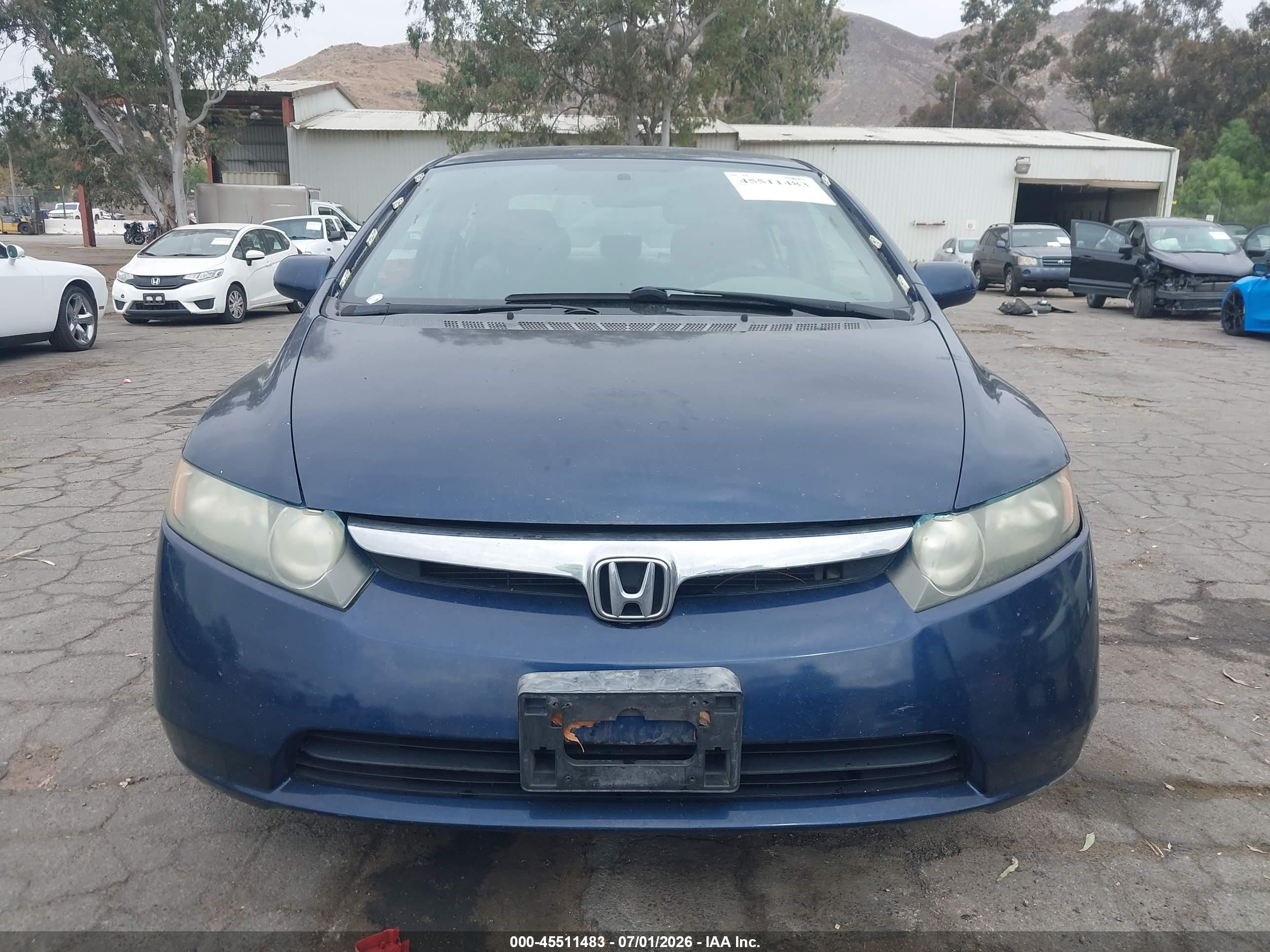 2008 Honda Civic Lx Blue vin: 2HGFA16578H531222