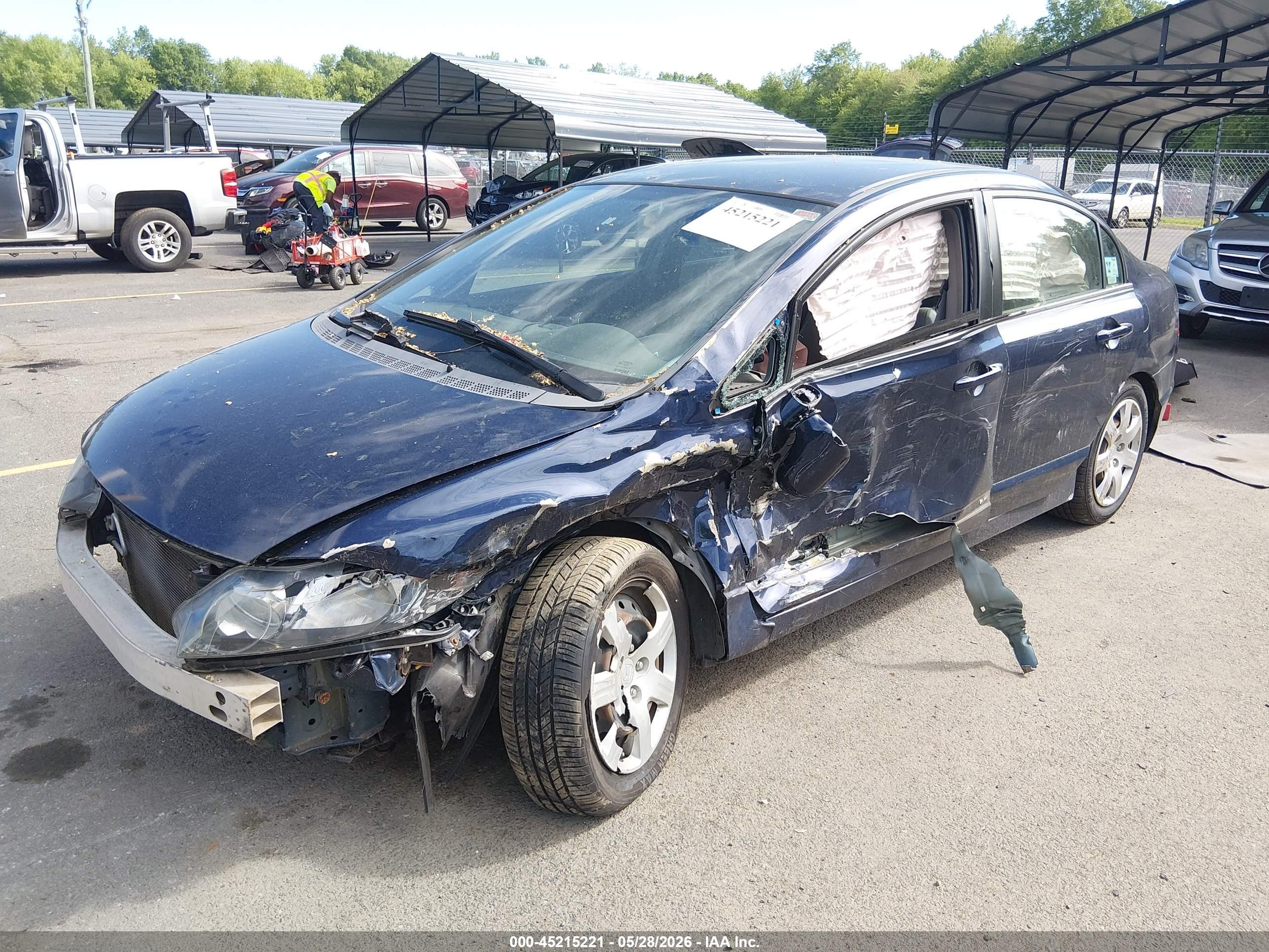 2008 Honda Civic Lx Dark Blue vin: 2HGFA16578H535237