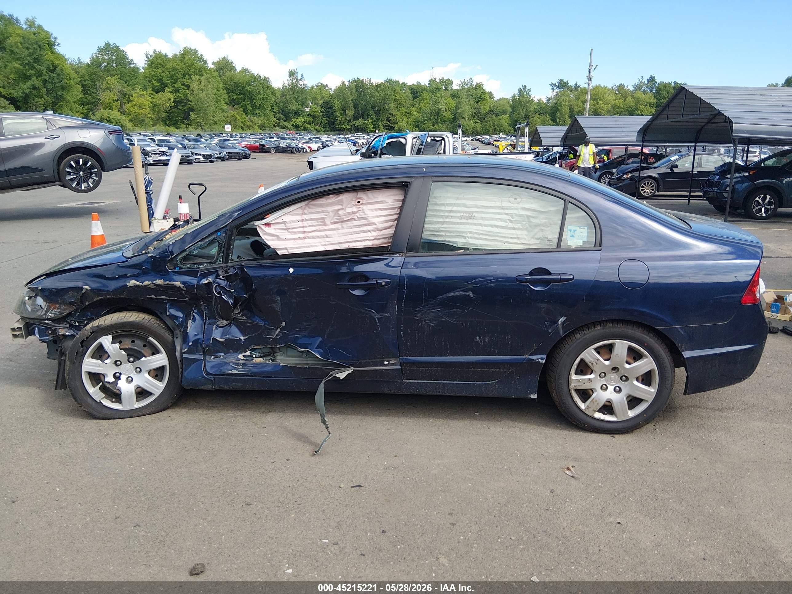 2008 Honda Civic Lx Dark Blue vin: 2HGFA16578H535237