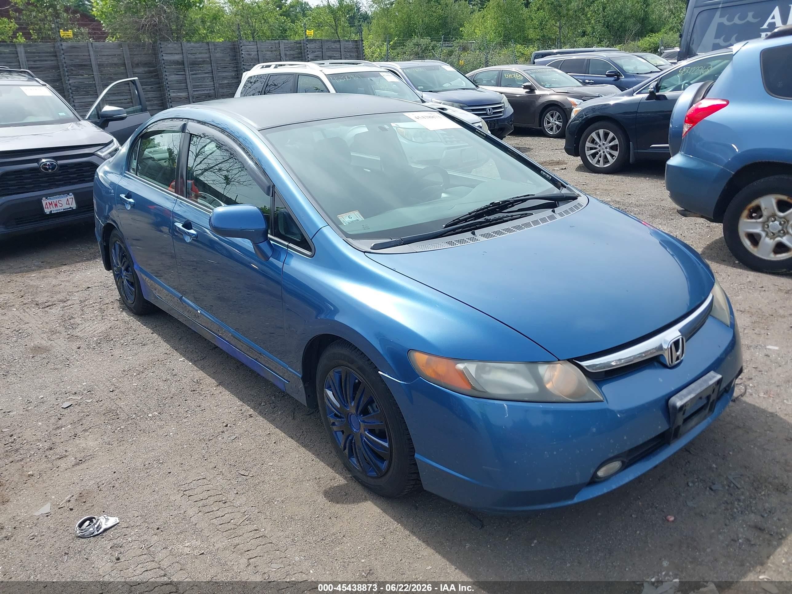 2008 Honda Civic Lx Blue vin: 2HGFA16578H535559