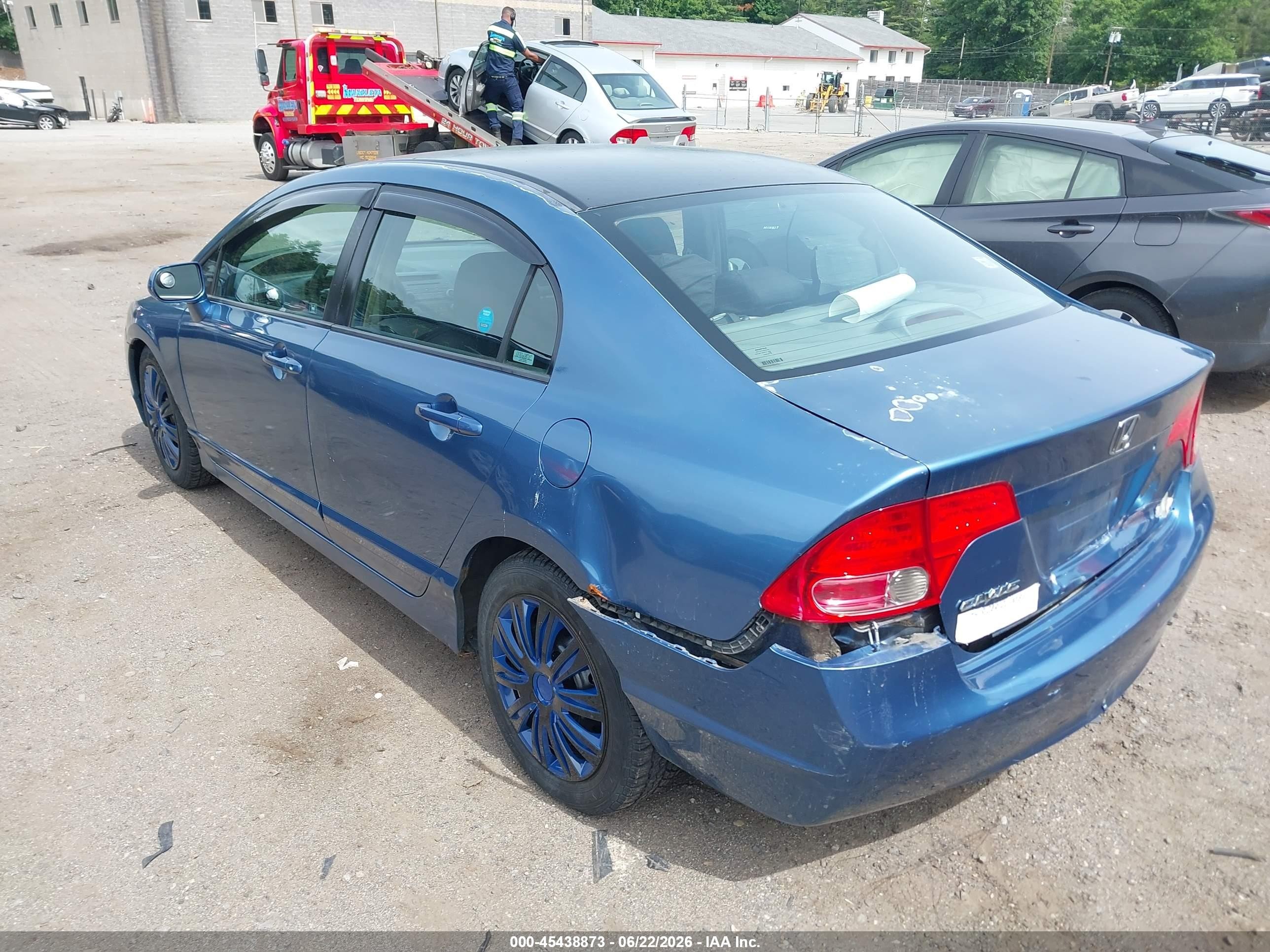 2008 Honda Civic Lx Blue vin: 2HGFA16578H535559