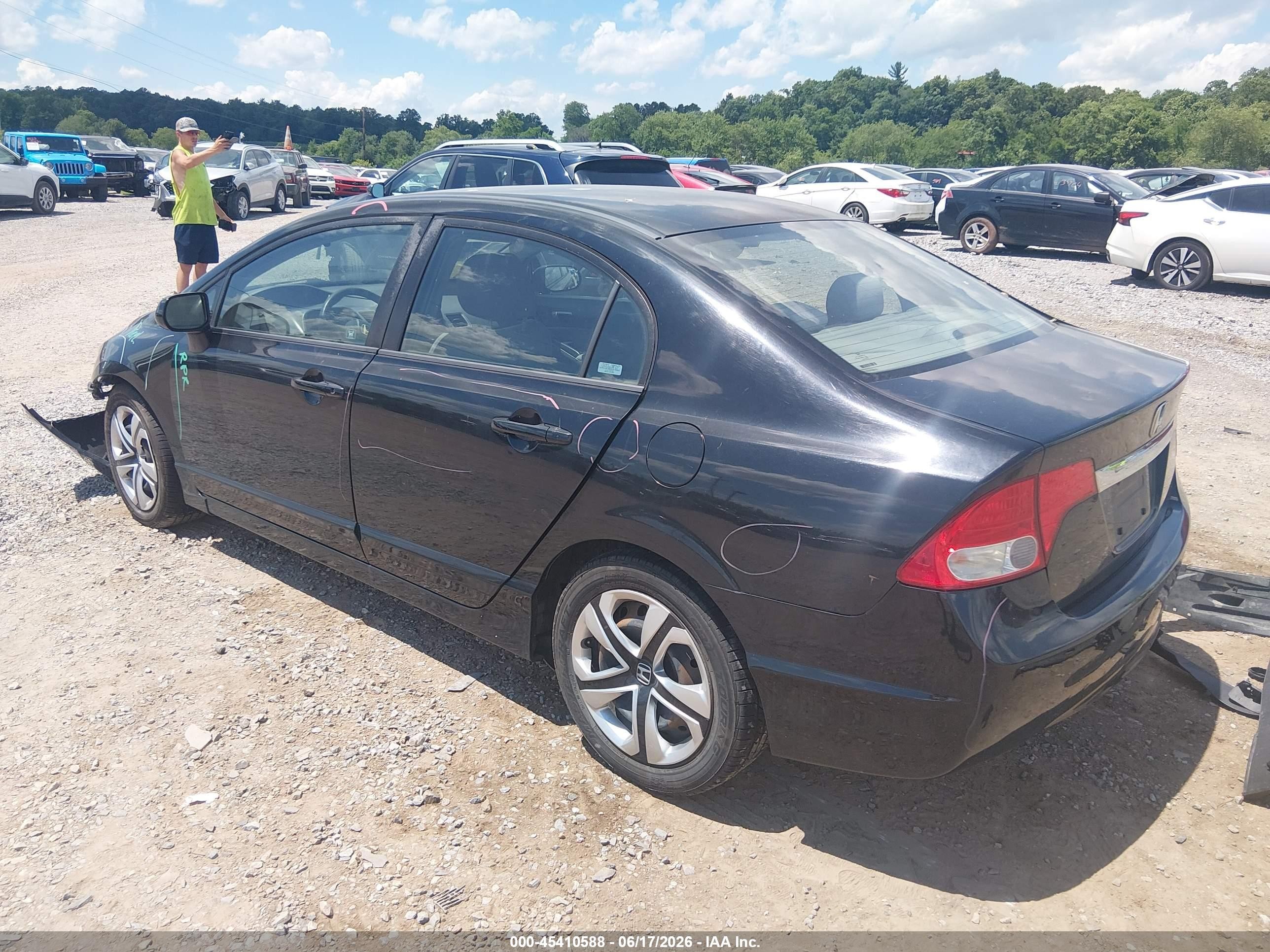 2009 Honda Civic Lx Black vin: 2HGFA16579H326596