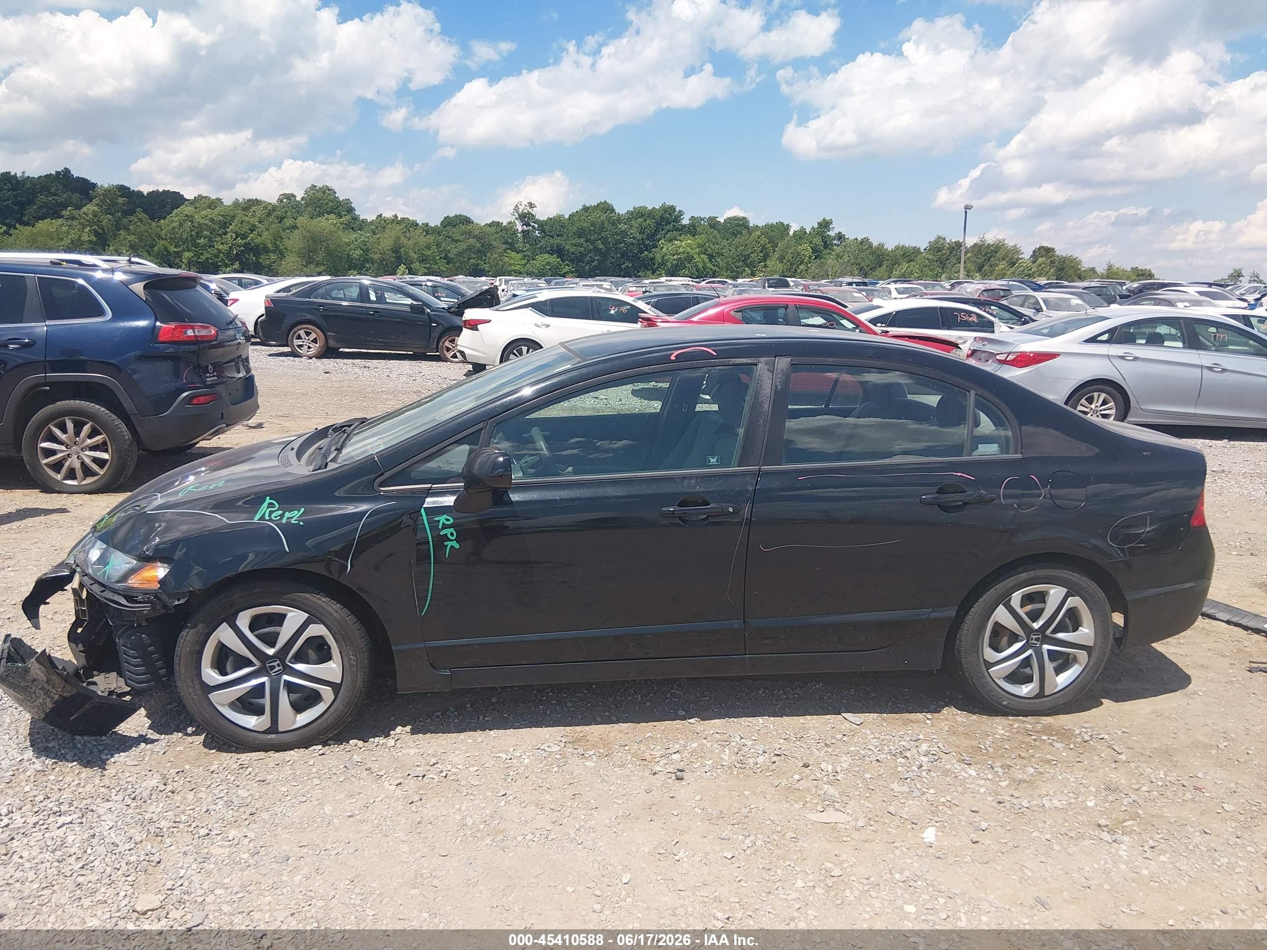 2009 Honda Civic Lx Black vin: 2HGFA16579H326596