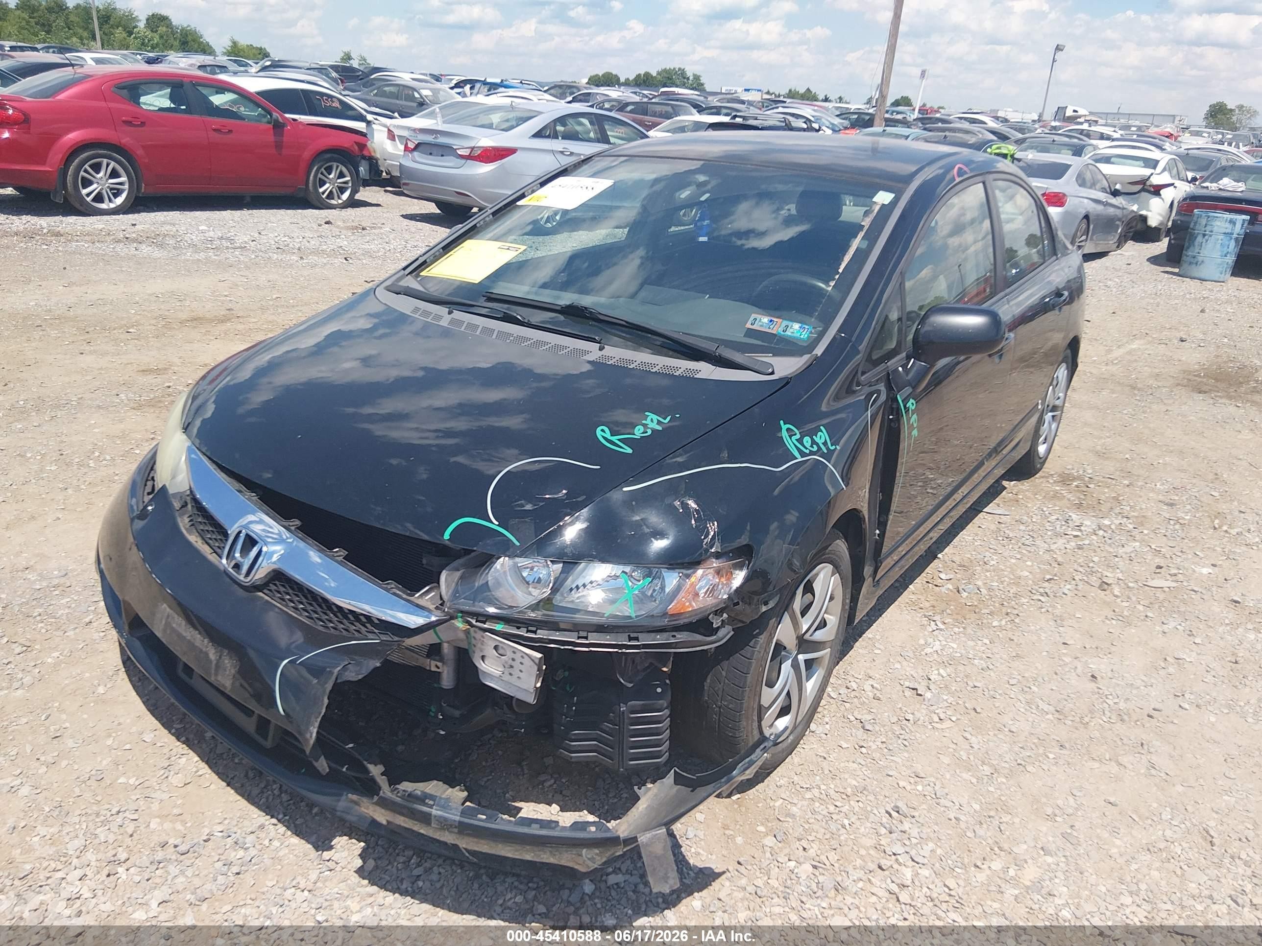 2009 Honda Civic Lx Black vin: 2HGFA16579H326596