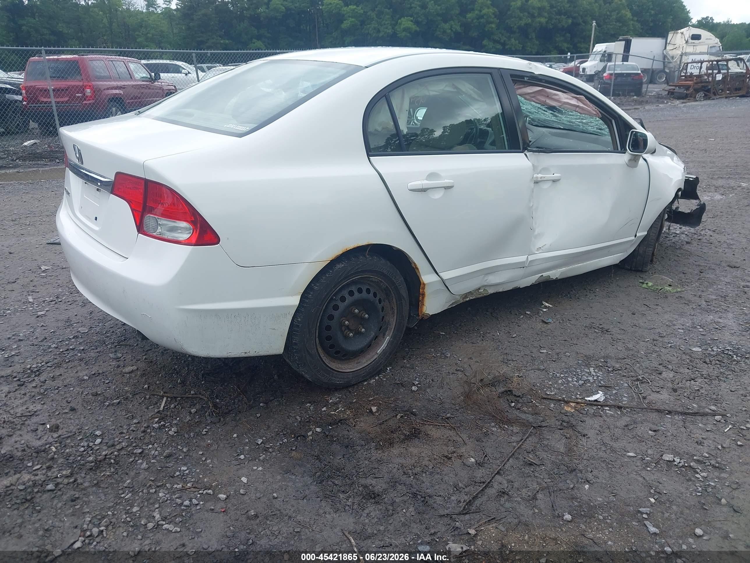 2009 Honda Civic Lx White vin: 2HGFA16579H332107