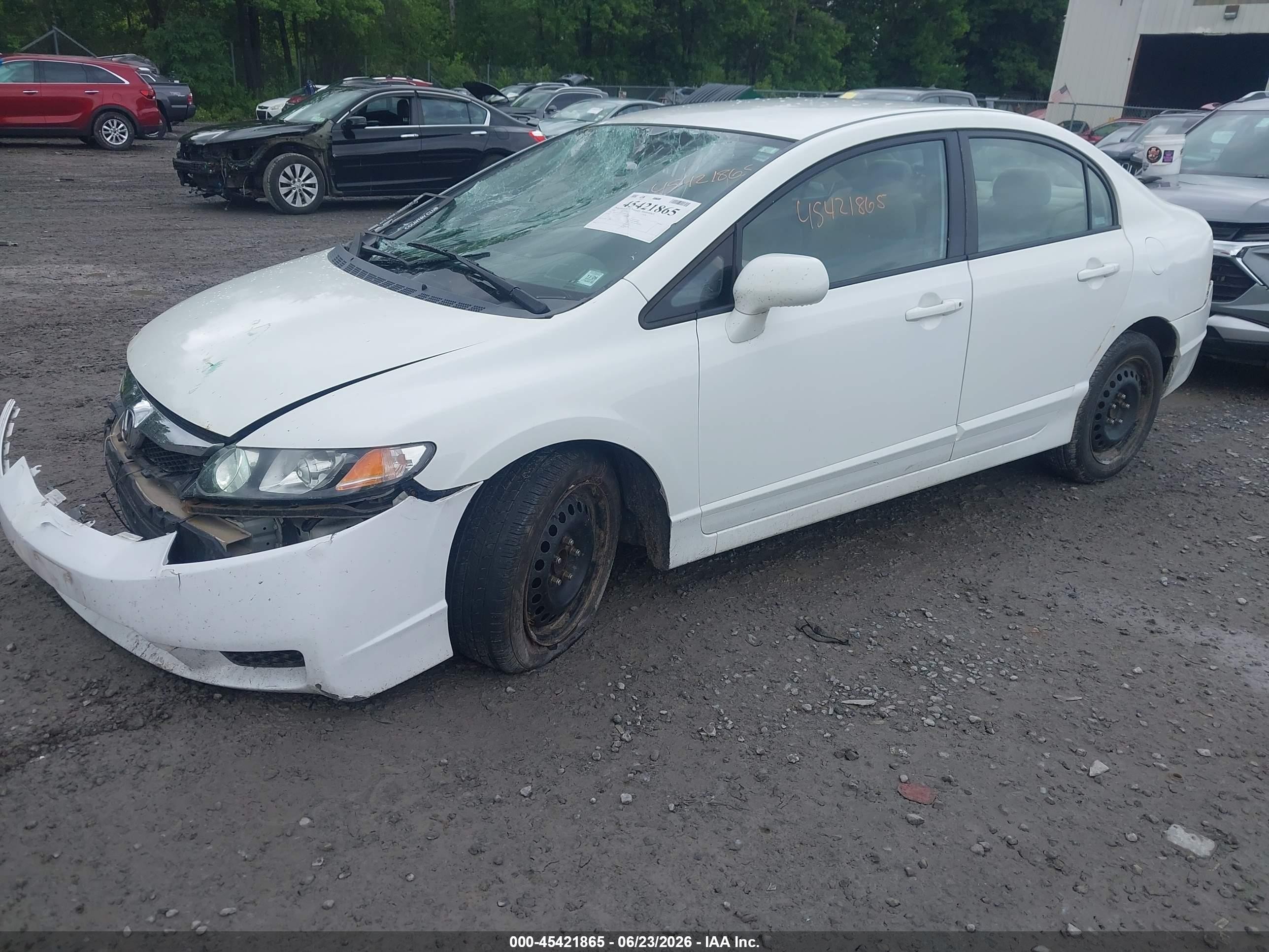 2009 Honda Civic Lx White vin: 2HGFA16579H332107