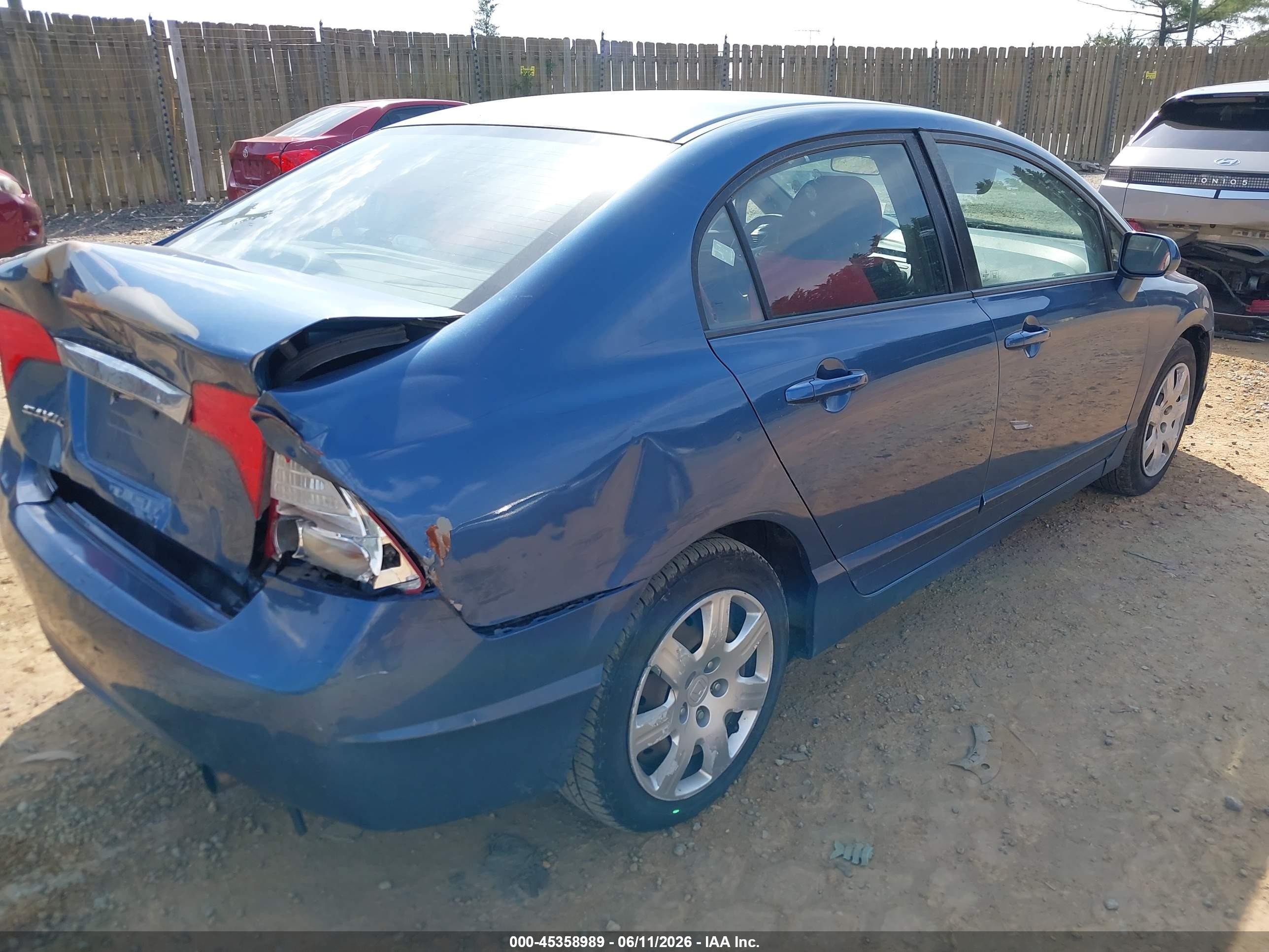 2009 Honda Civic Lx Blue vin: 2HGFA16579H361784