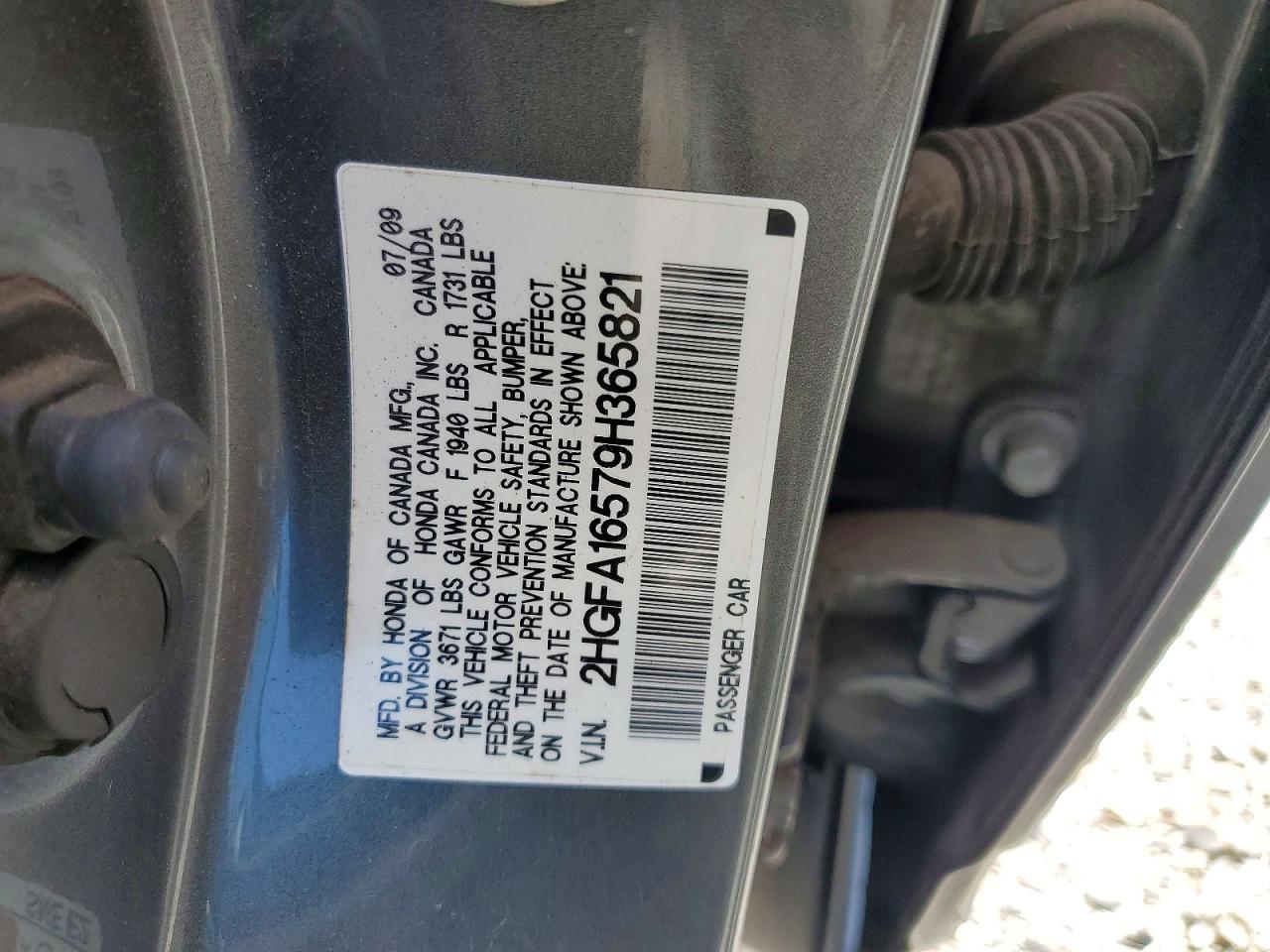 2009 Honda Civic Lx Серый vin: 2HGFA16579H365821