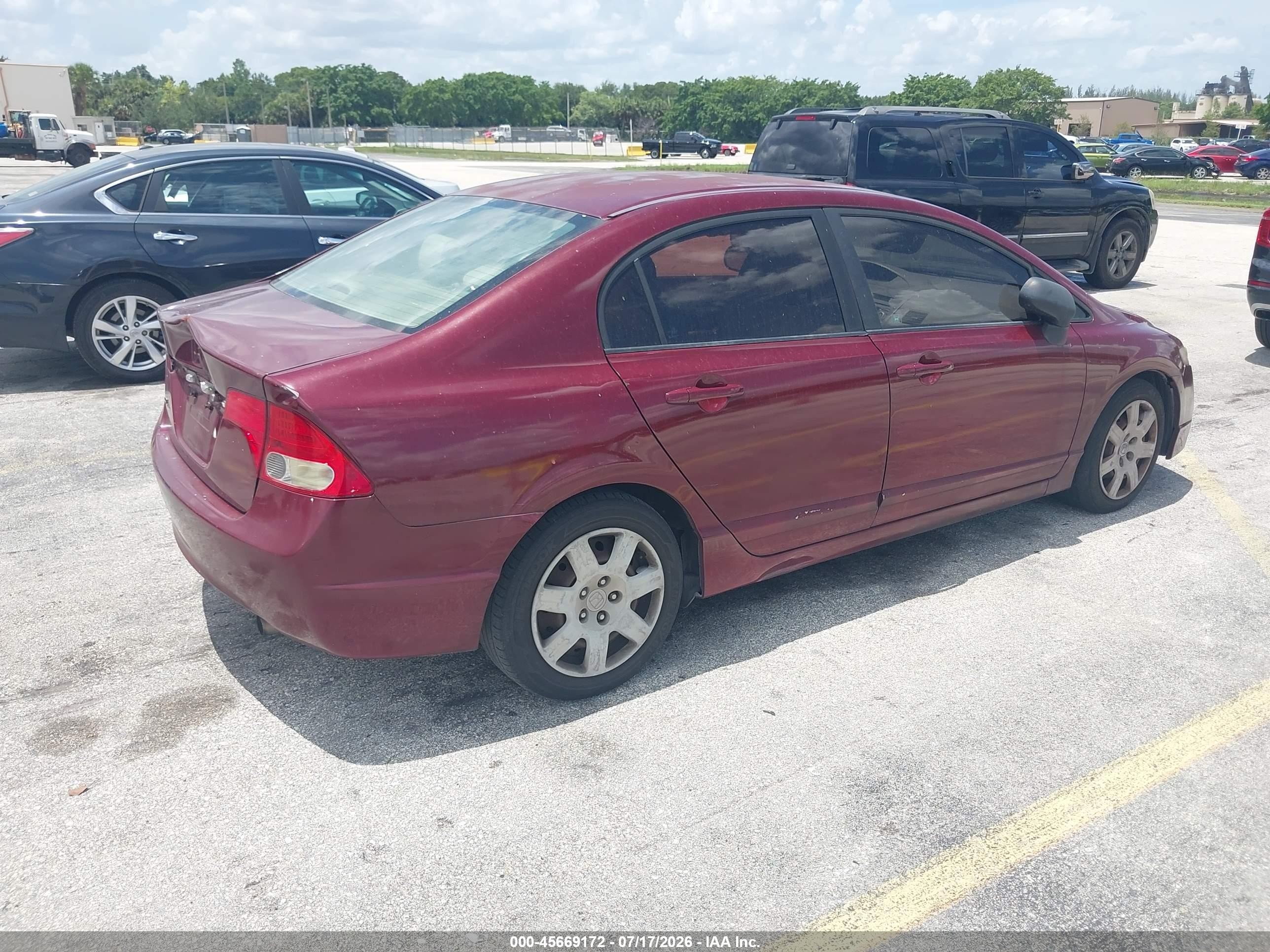 2009 Honda Civic Lx Maroon vin: 2HGFA16579H502403