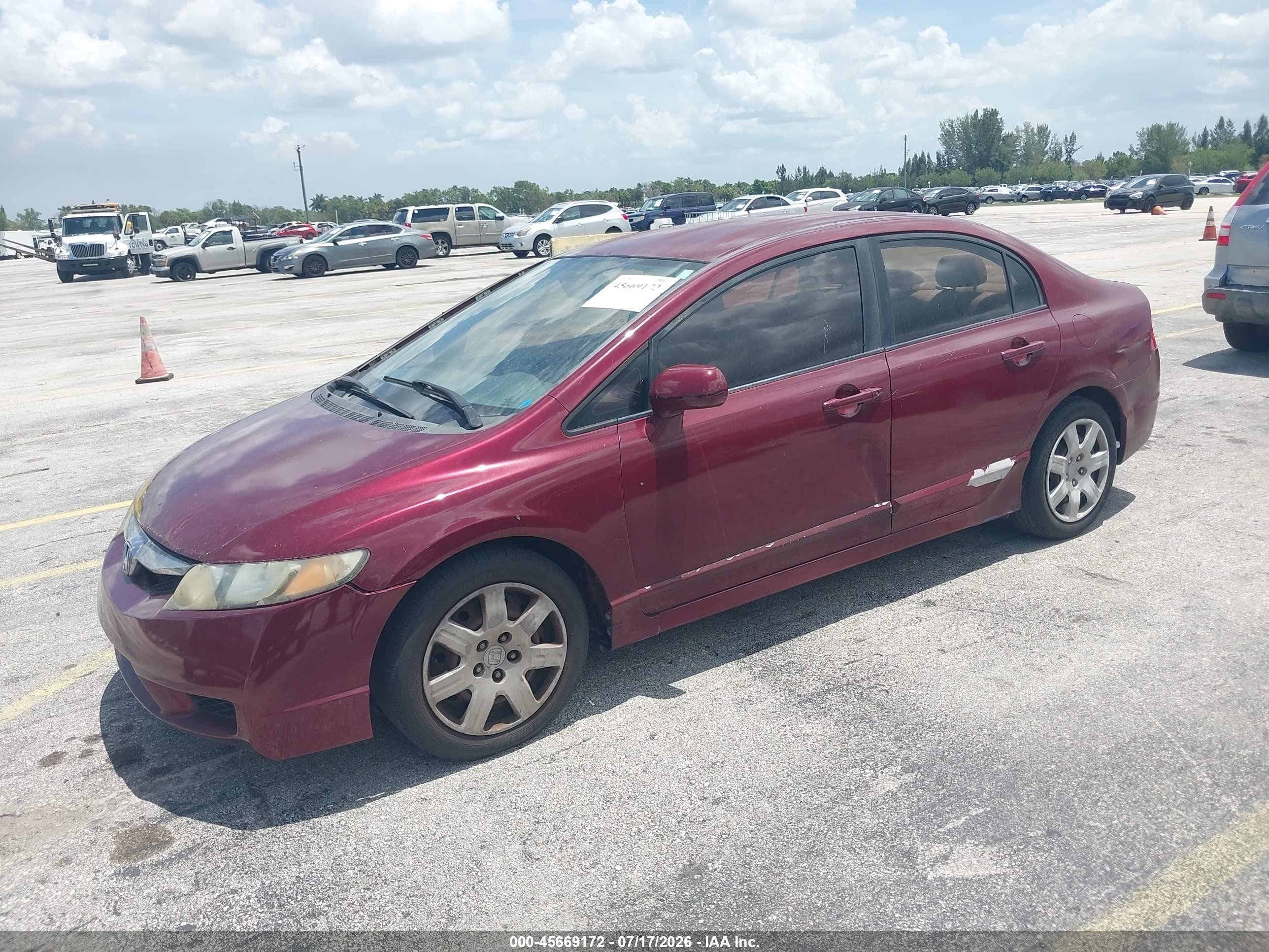 2009 Honda Civic Lx Maroon vin: 2HGFA16579H502403