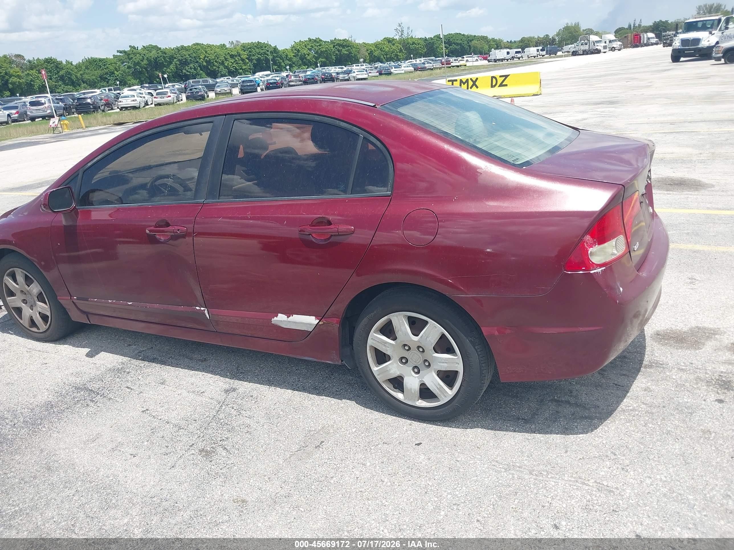 2009 Honda Civic Lx Maroon vin: 2HGFA16579H502403