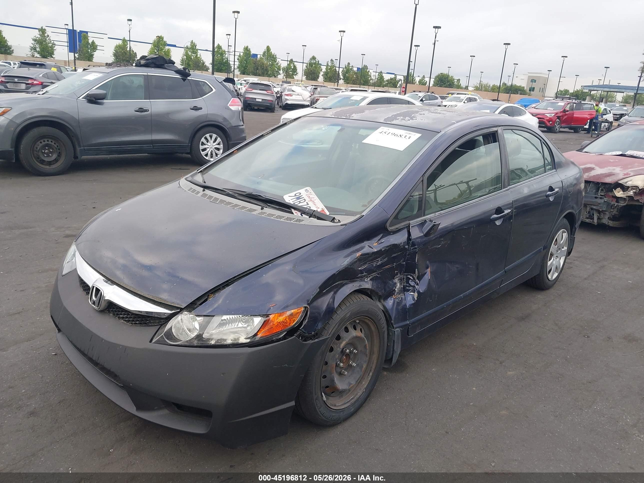 2009 Honda Civic Lx Blue vin: 2HGFA16579H504801
