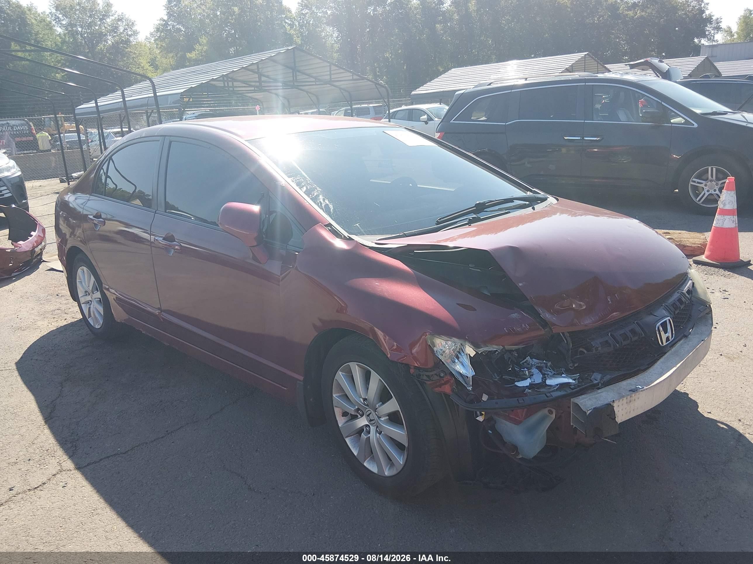 2009 Honda Civic Lx Red vin: 2HGFA16579H524742