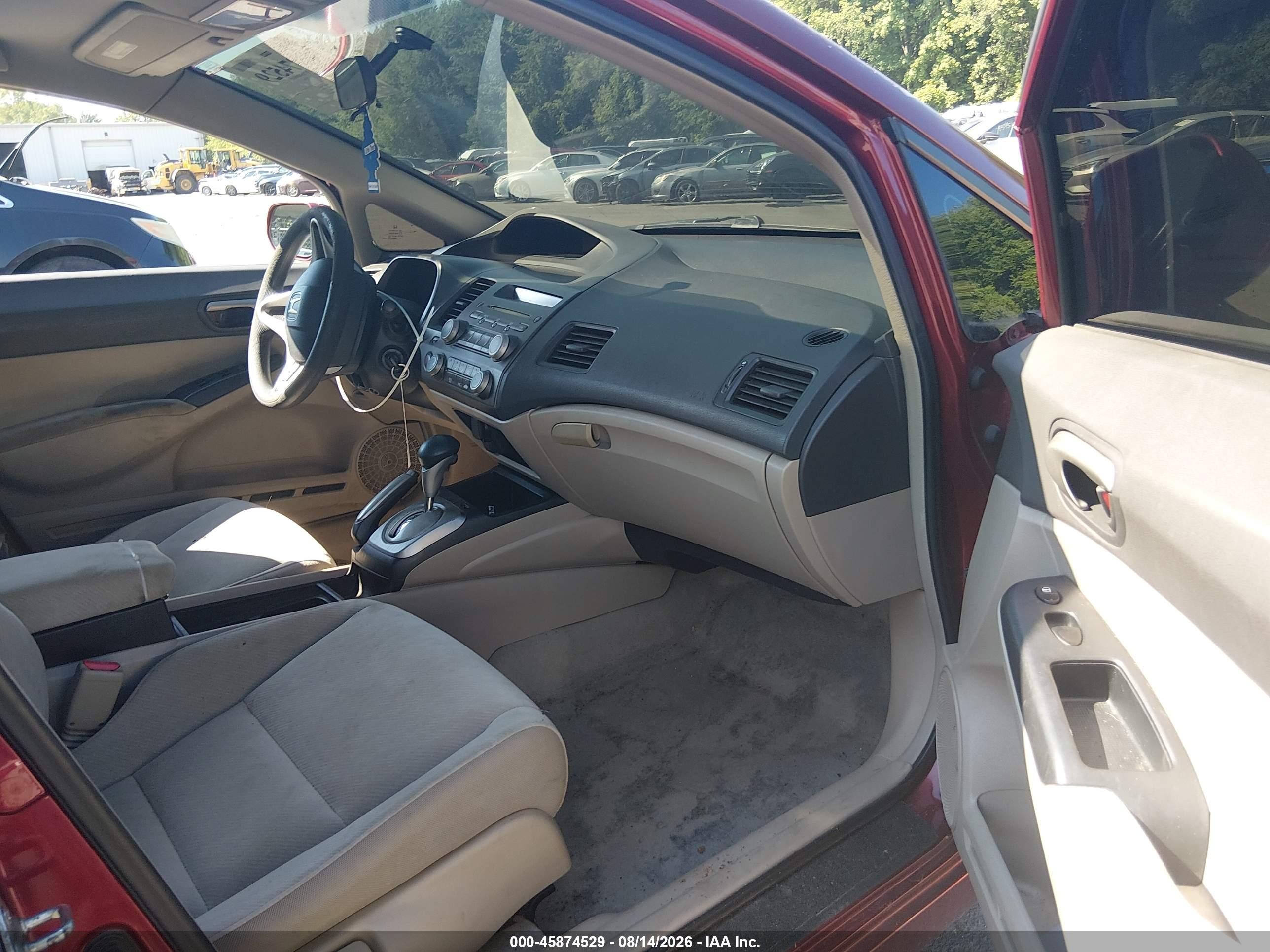 2009 Honda Civic Lx Red vin: 2HGFA16579H524742