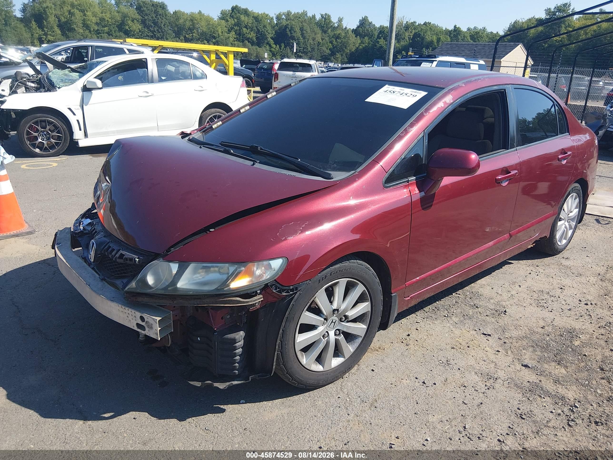 2009 Honda Civic Lx Red vin: 2HGFA16579H524742