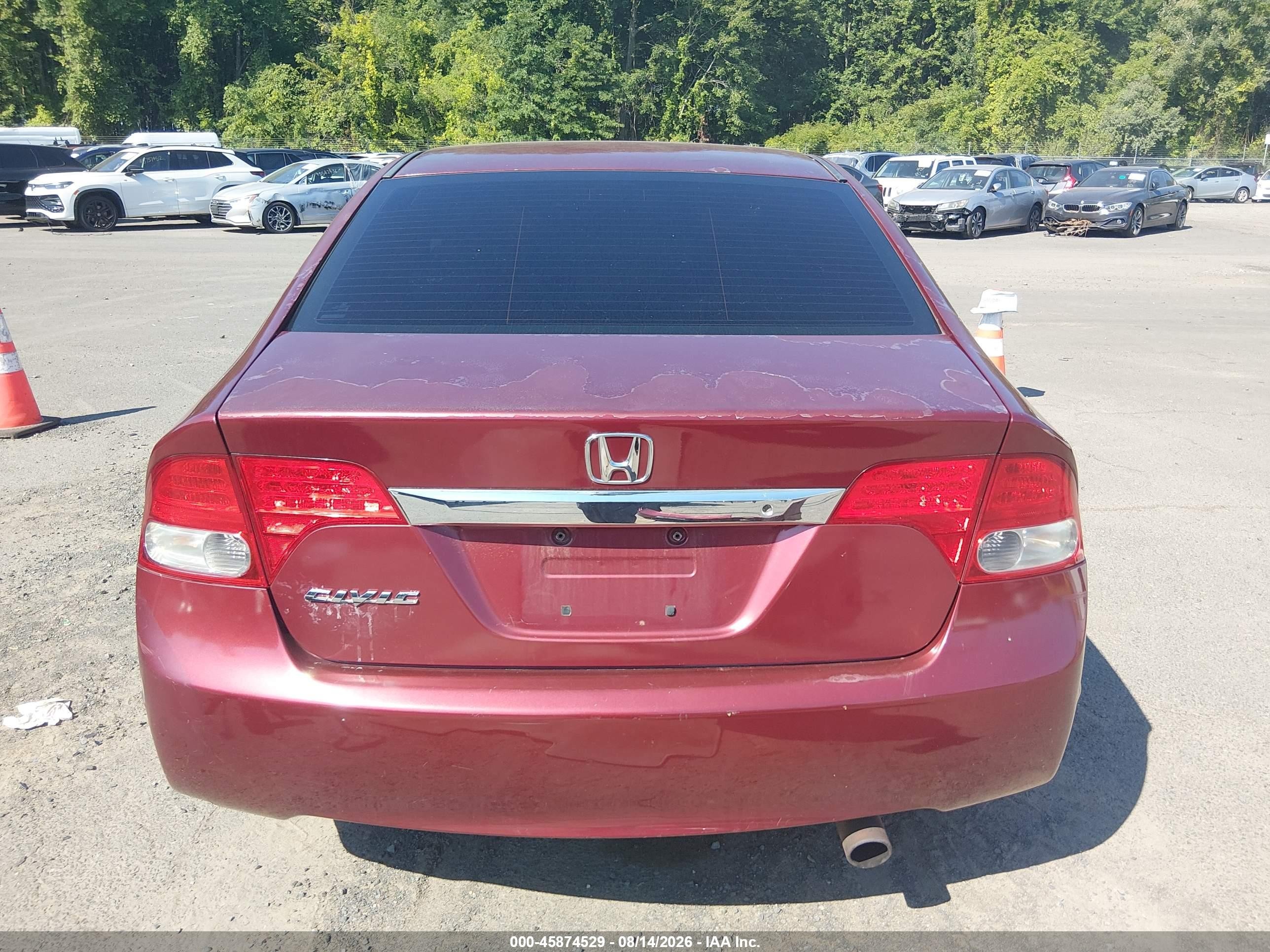 2009 Honda Civic Lx Red vin: 2HGFA16579H524742