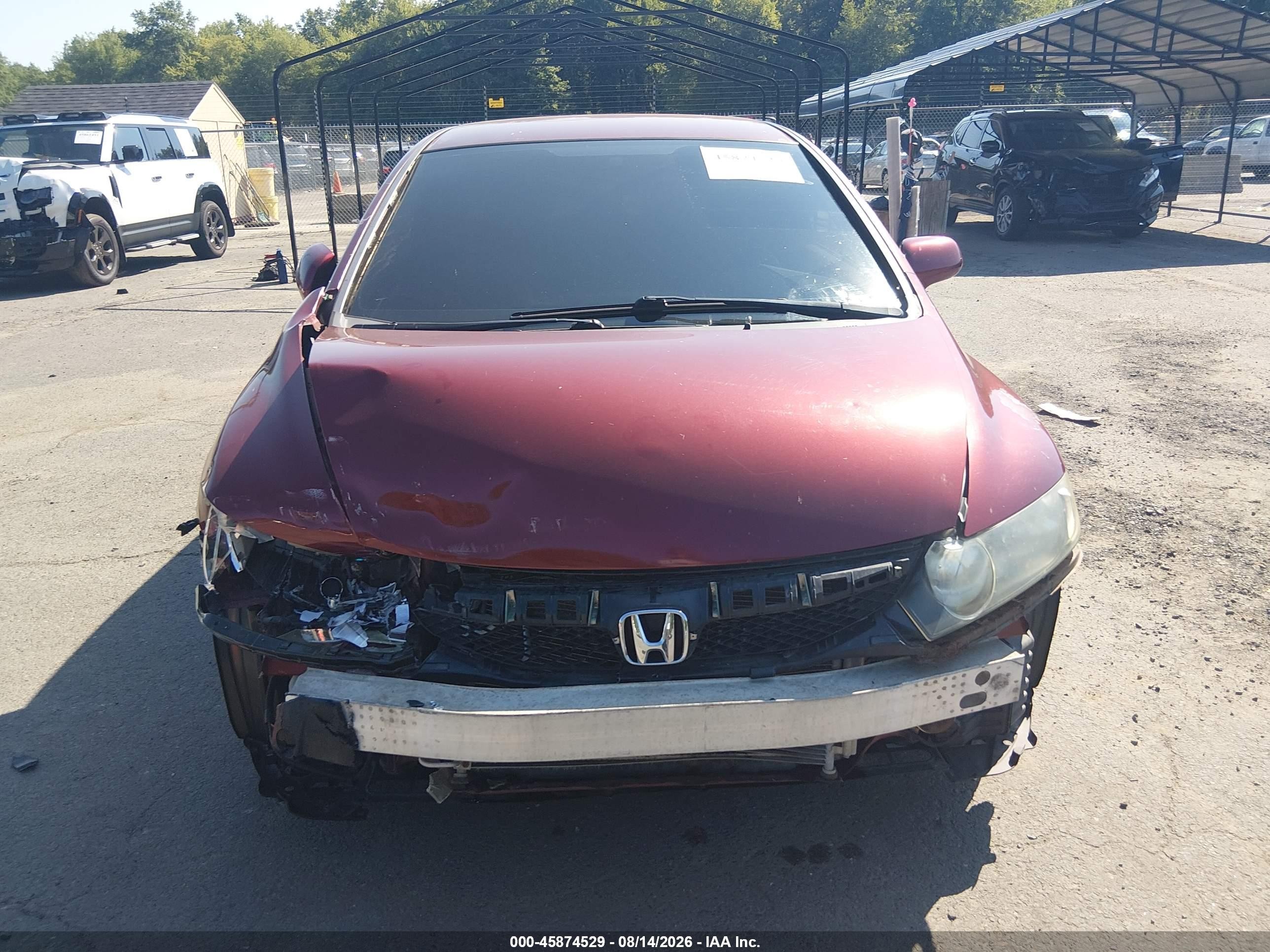 2009 Honda Civic Lx Red vin: 2HGFA16579H524742