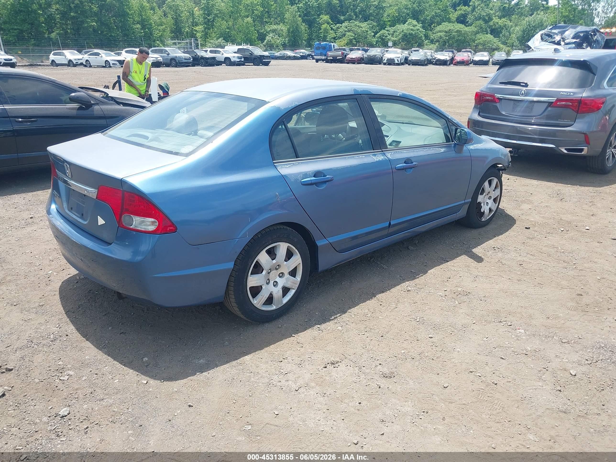 2009 Honda Civic Lx Blue vin: 2HGFA16579H529455