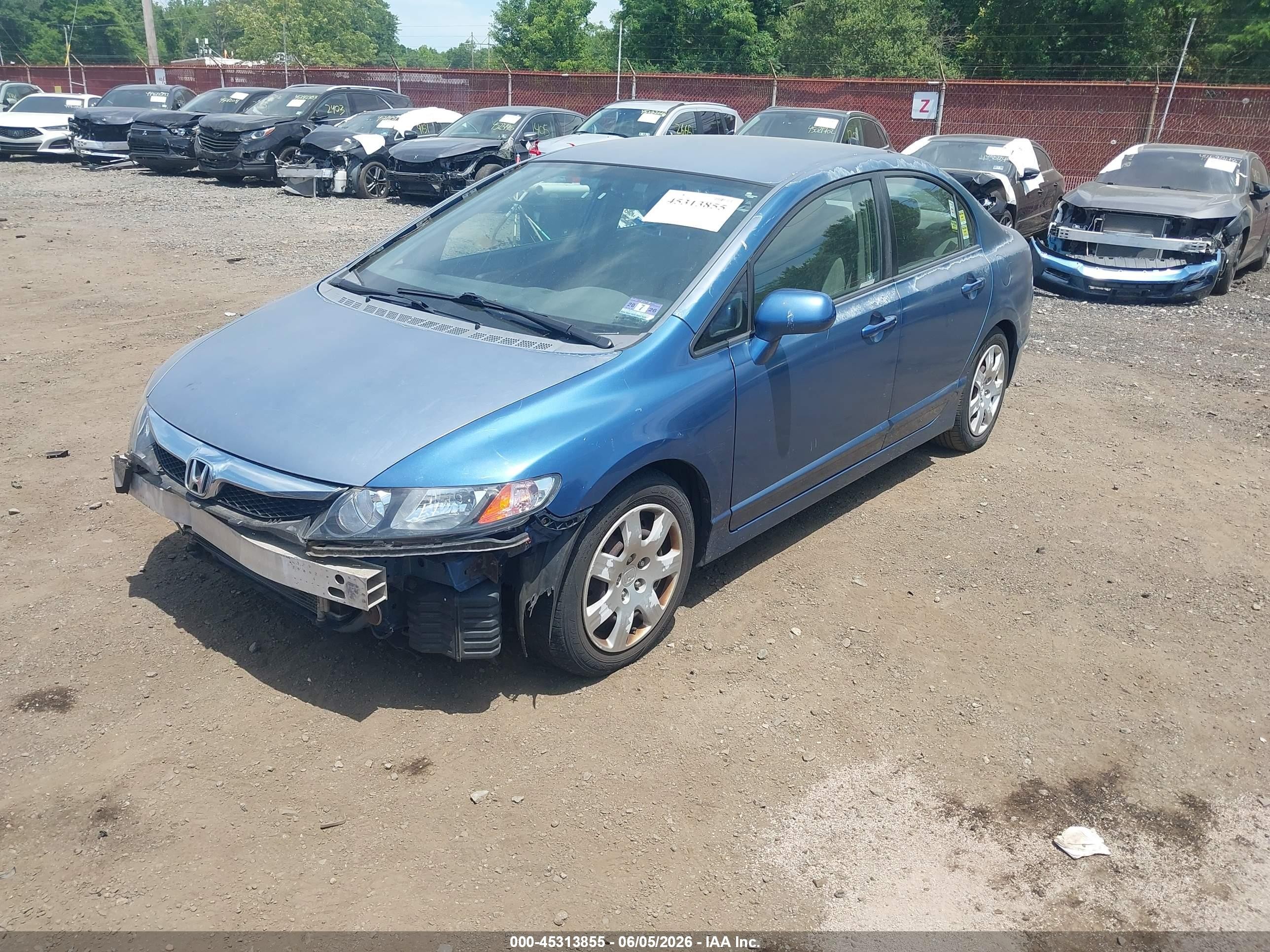 2009 Honda Civic Lx Blue vin: 2HGFA16579H529455