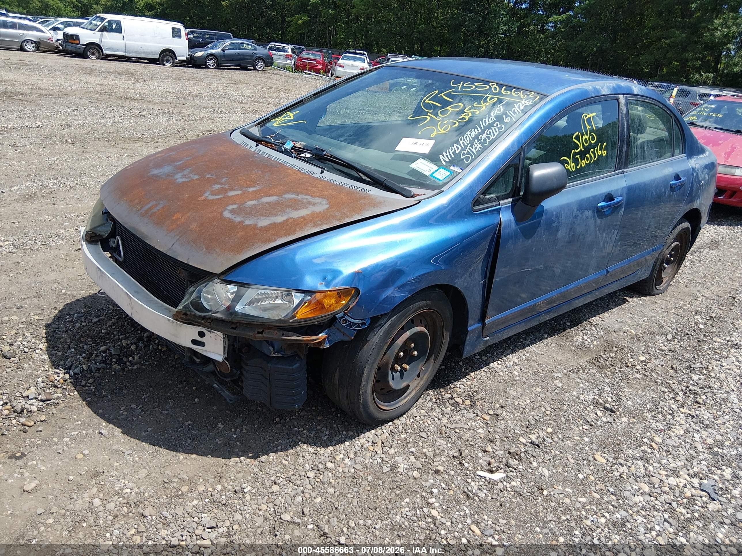 2009 Honda Civic Lx Blue vin: 2HGFA16579H539385