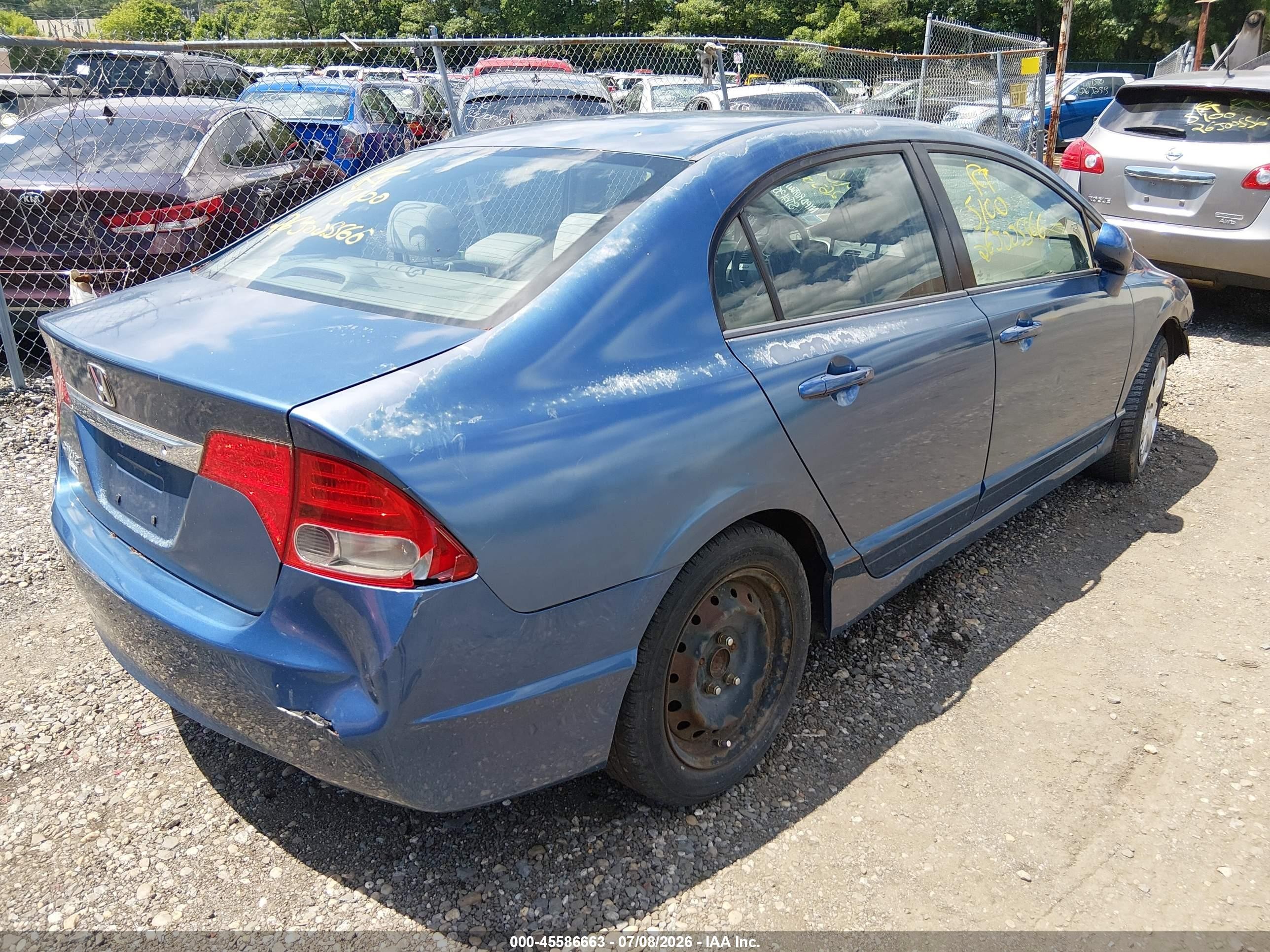 2009 Honda Civic Lx Blue vin: 2HGFA16579H539385