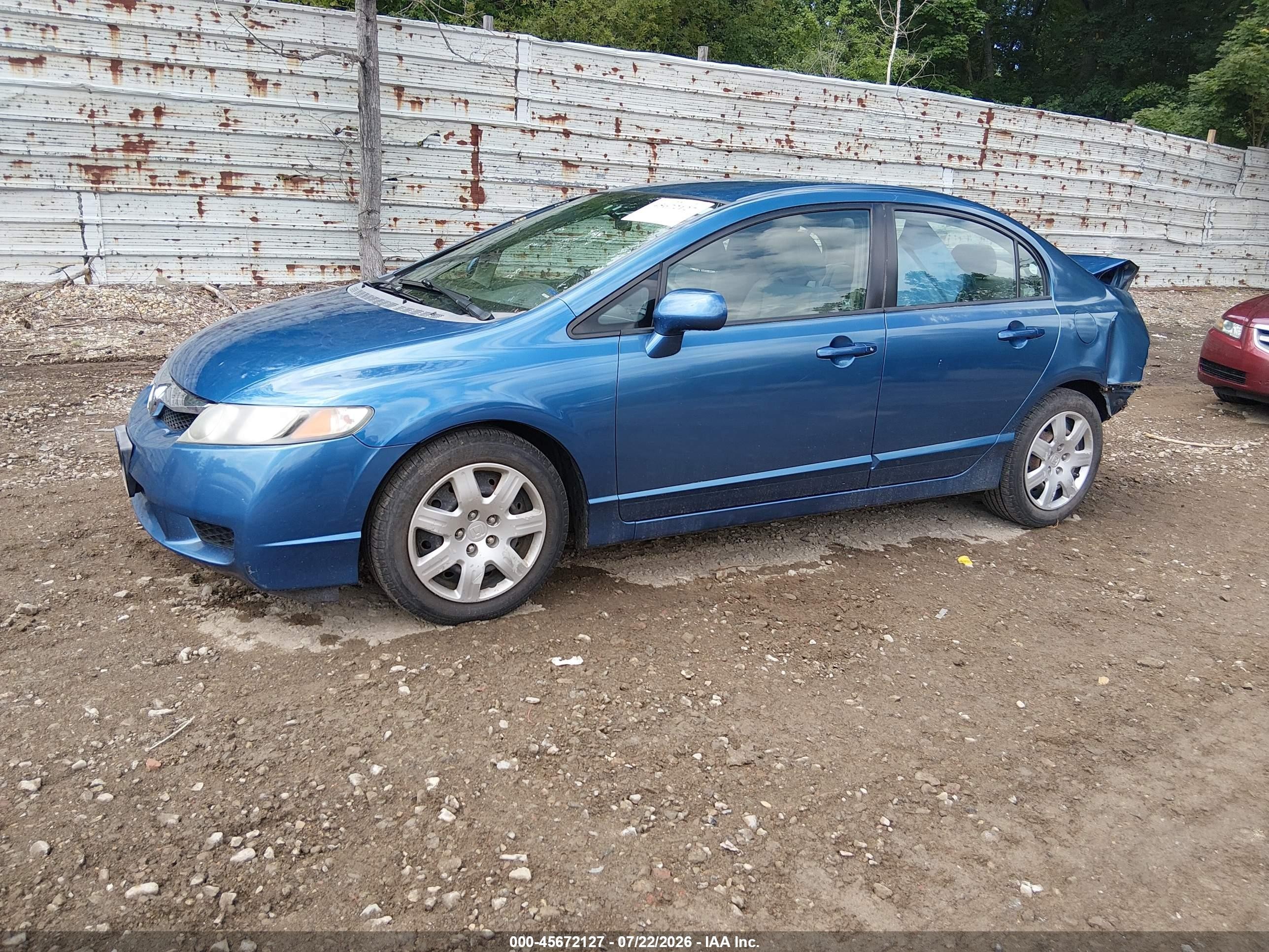 2009 Honda Civic Lx Blue vin: 2HGFA16579H545123