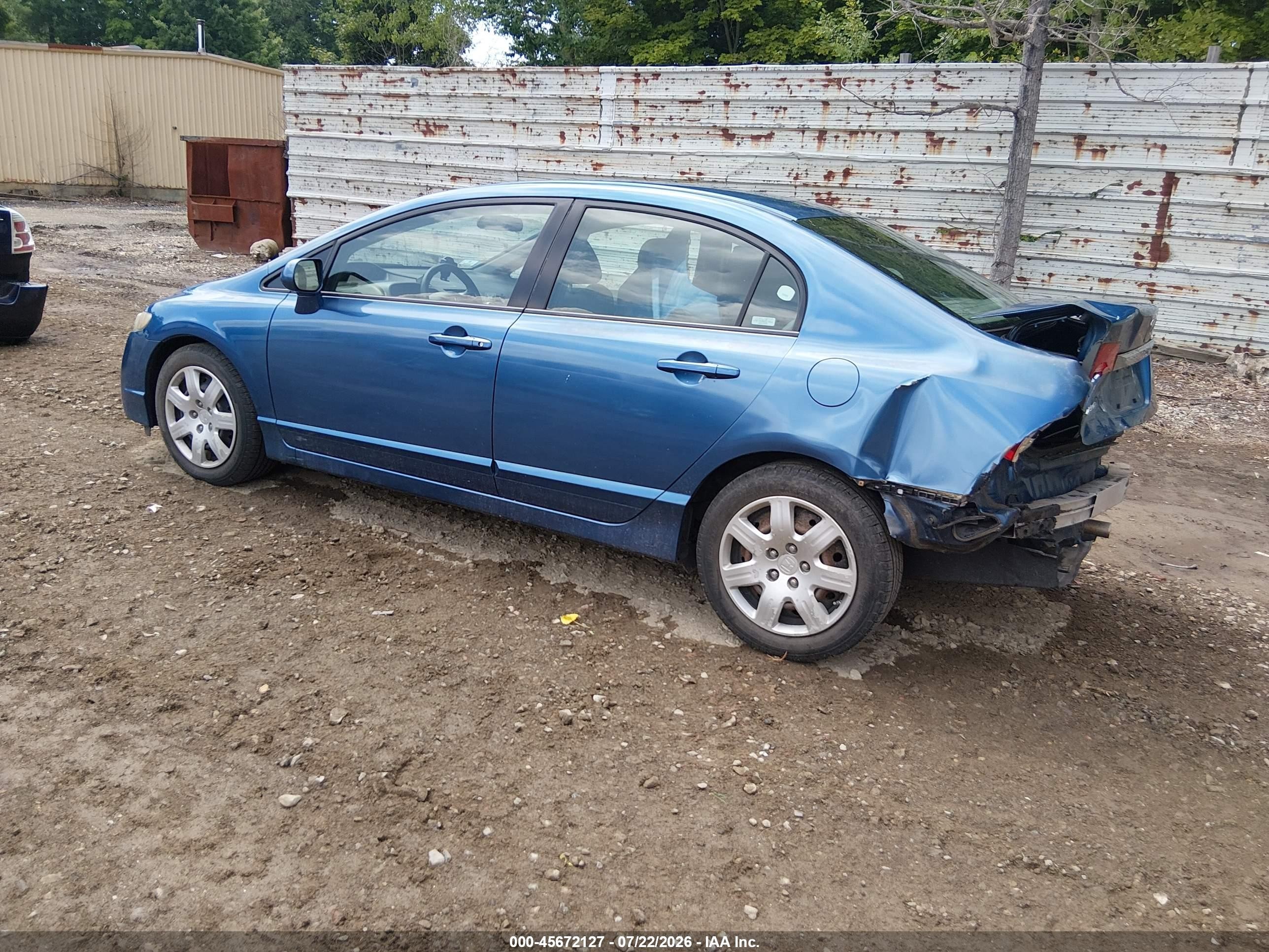 2009 Honda Civic Lx Blue vin: 2HGFA16579H545123