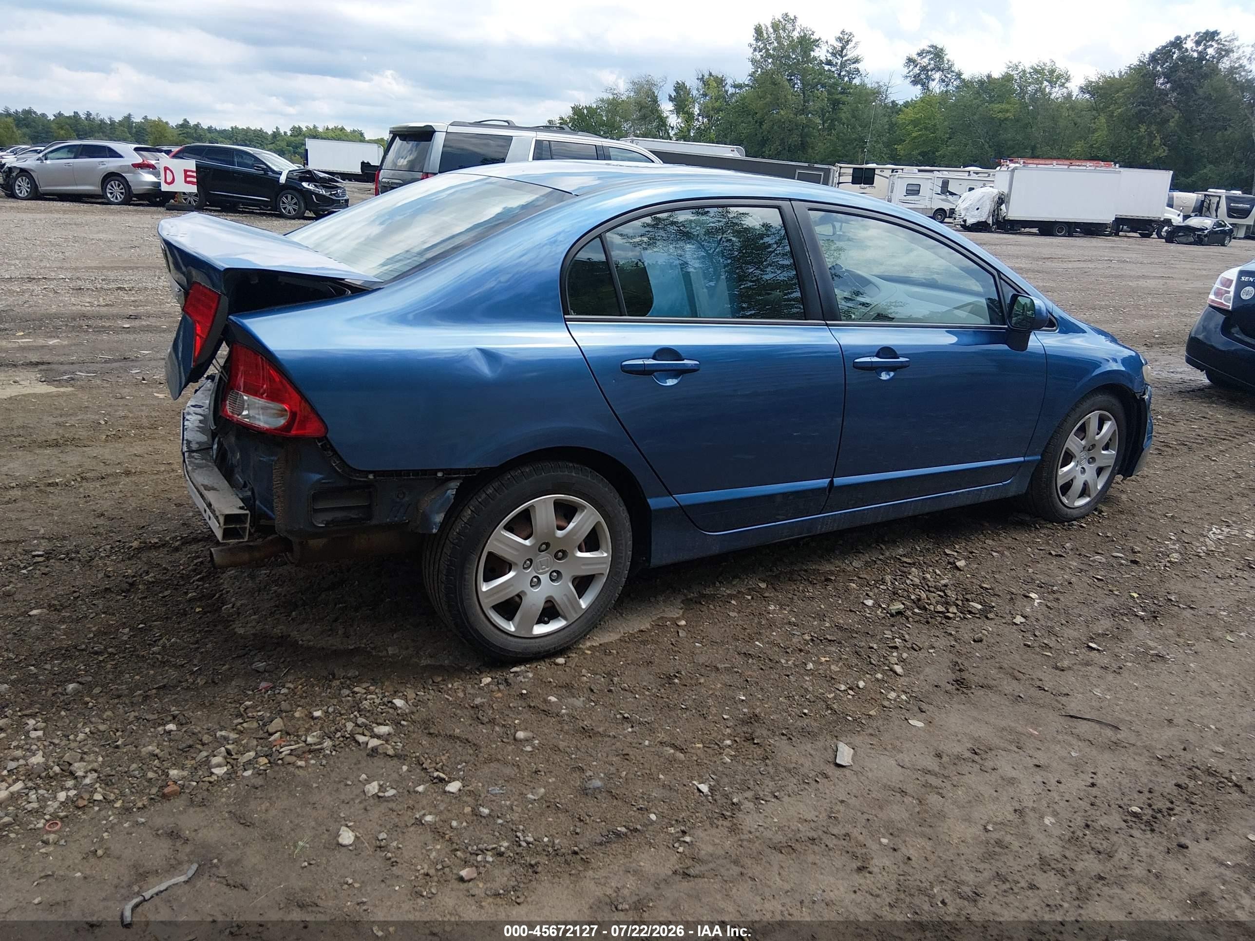 2009 Honda Civic Lx Blue vin: 2HGFA16579H545123