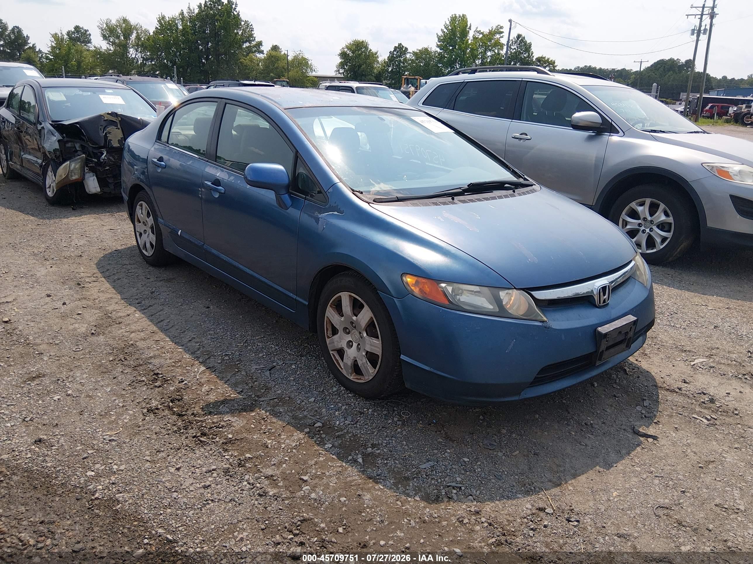 2006 Honda Civic Lx Blue vin: 2HGFA16586H510909