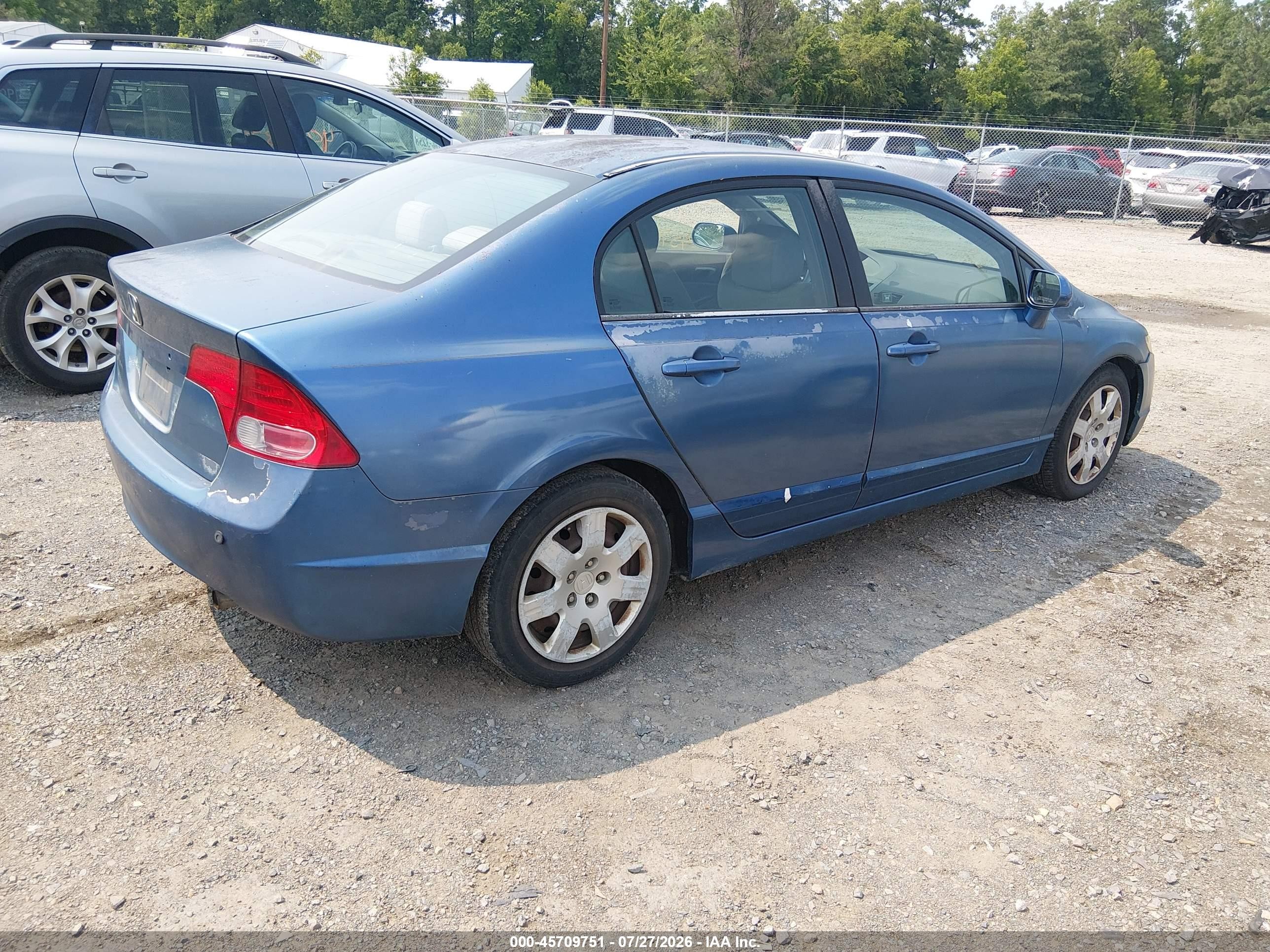 2006 Honda Civic Lx Blue vin: 2HGFA16586H510909