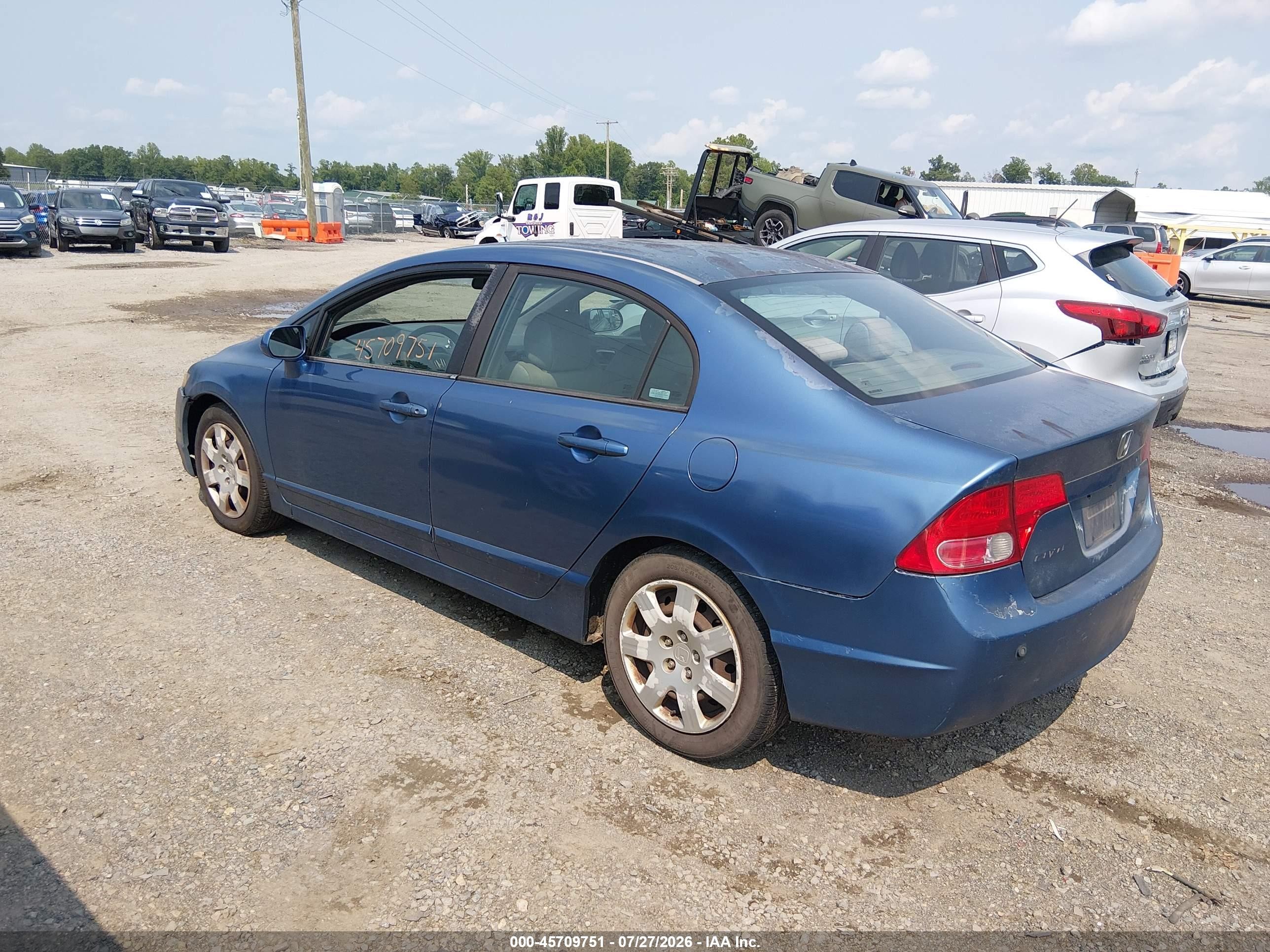 2006 Honda Civic Lx Blue vin: 2HGFA16586H510909
