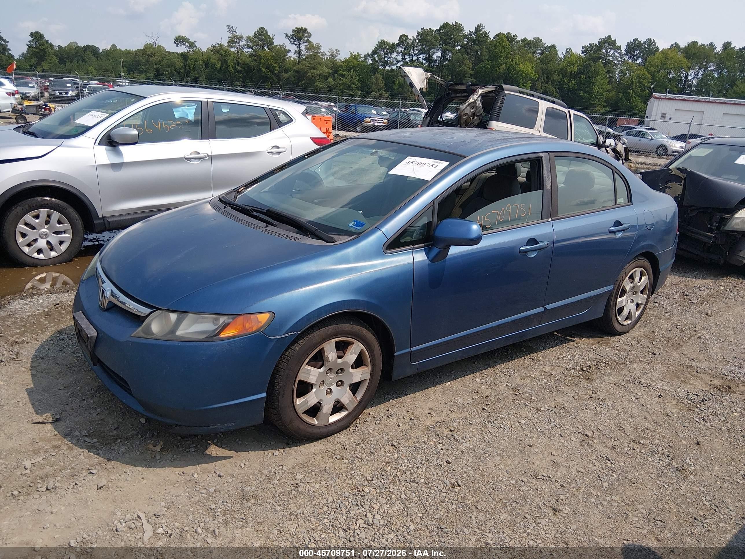 2006 Honda Civic Lx Blue vin: 2HGFA16586H510909