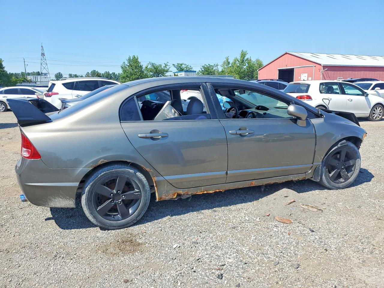 2007 Honda Civic Lx Gray vin: 2HGFA16587H106879