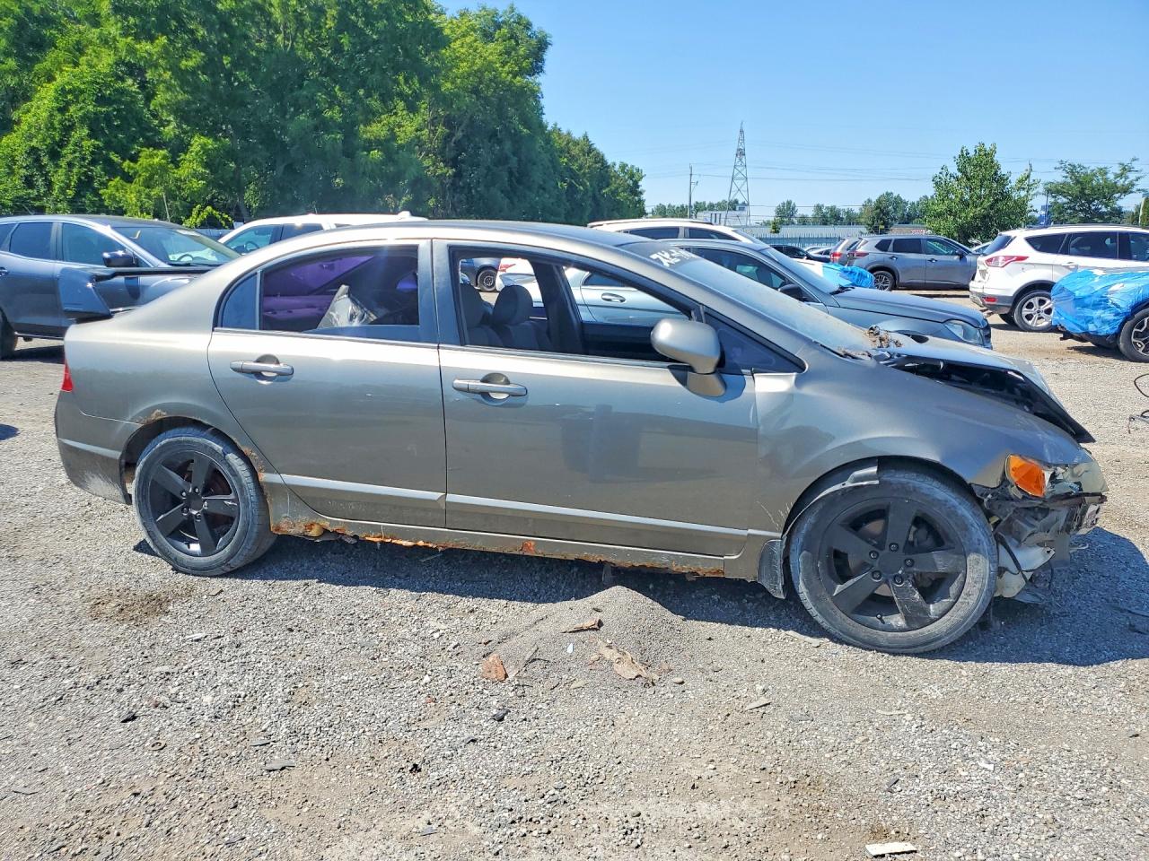 2007 Honda Civic Lx Gray vin: 2HGFA16587H106879