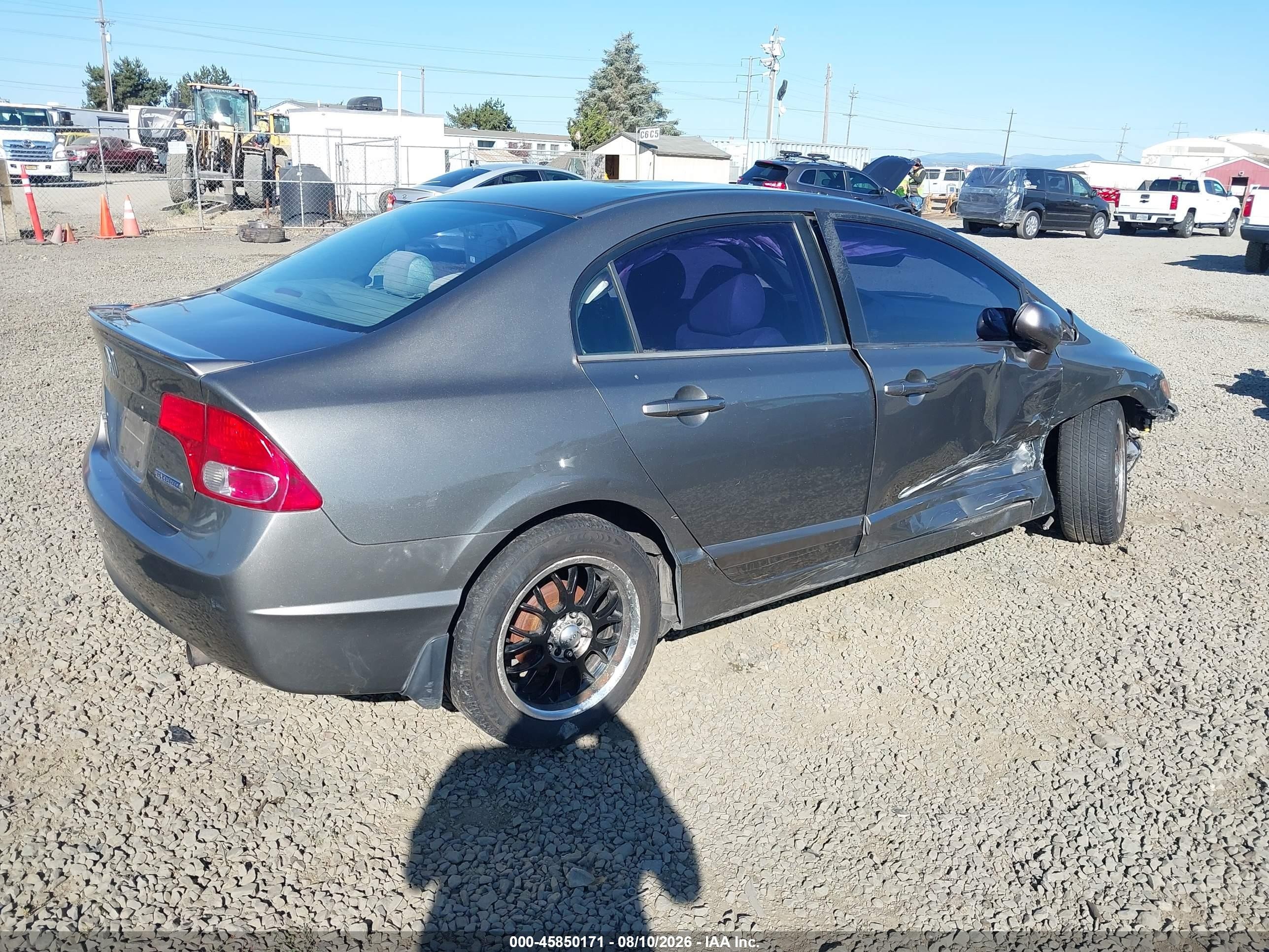 2007 Honda Civic Lx Gray vin: 2HGFA16587H304622