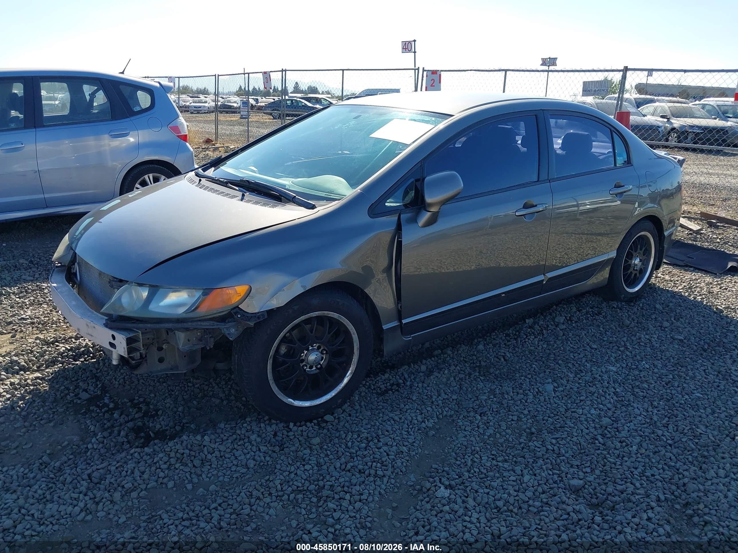 2007 Honda Civic Lx Gray vin: 2HGFA16587H304622