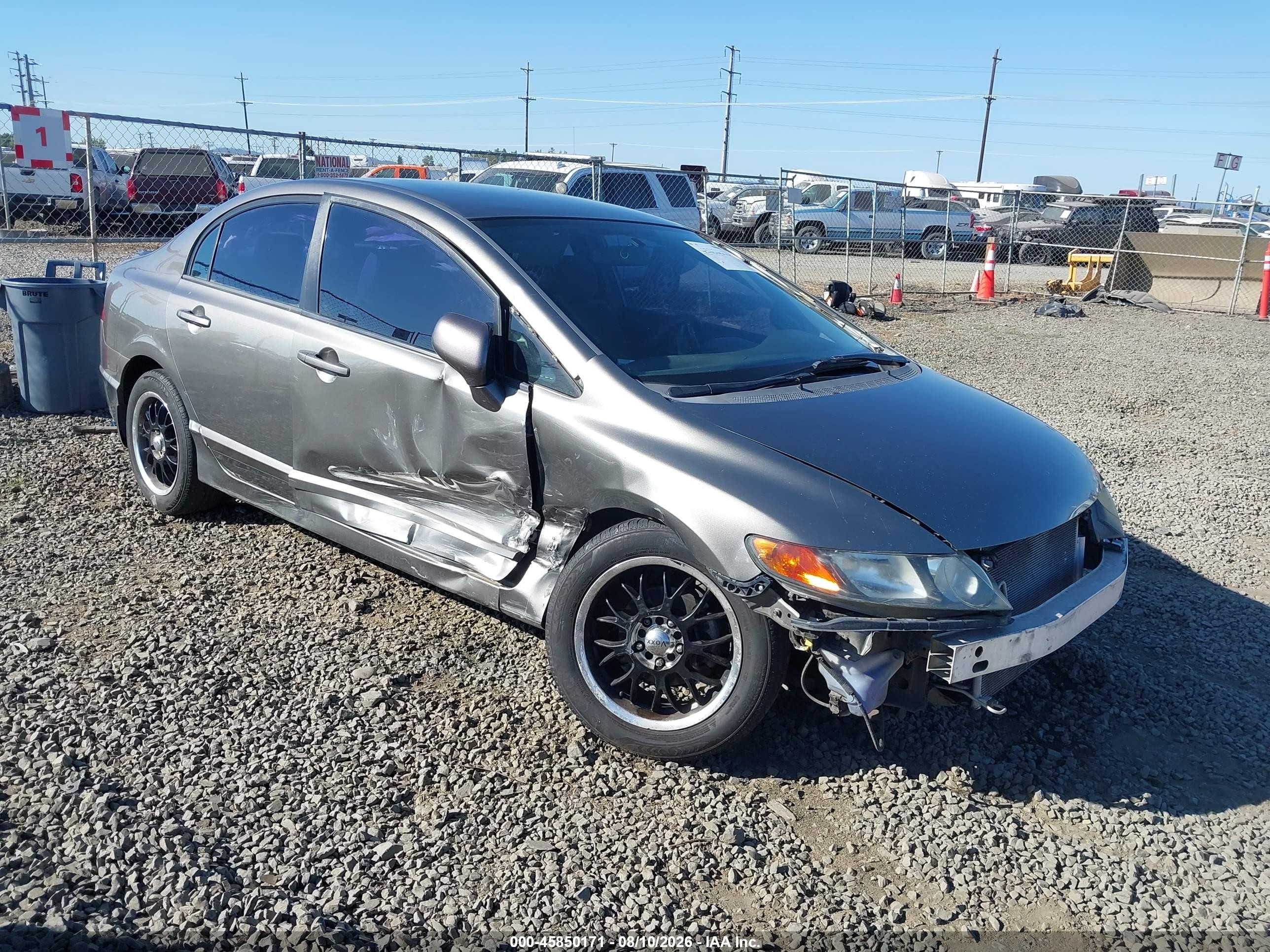 2007 Honda Civic Lx Gray vin: 2HGFA16587H304622