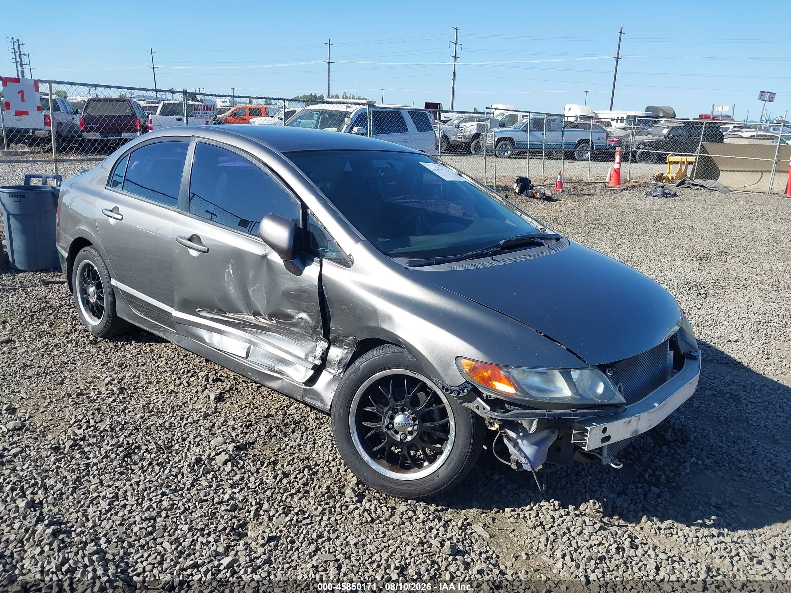 2007 Honda Civic Lx Gray vin: 2HGFA16587H304622