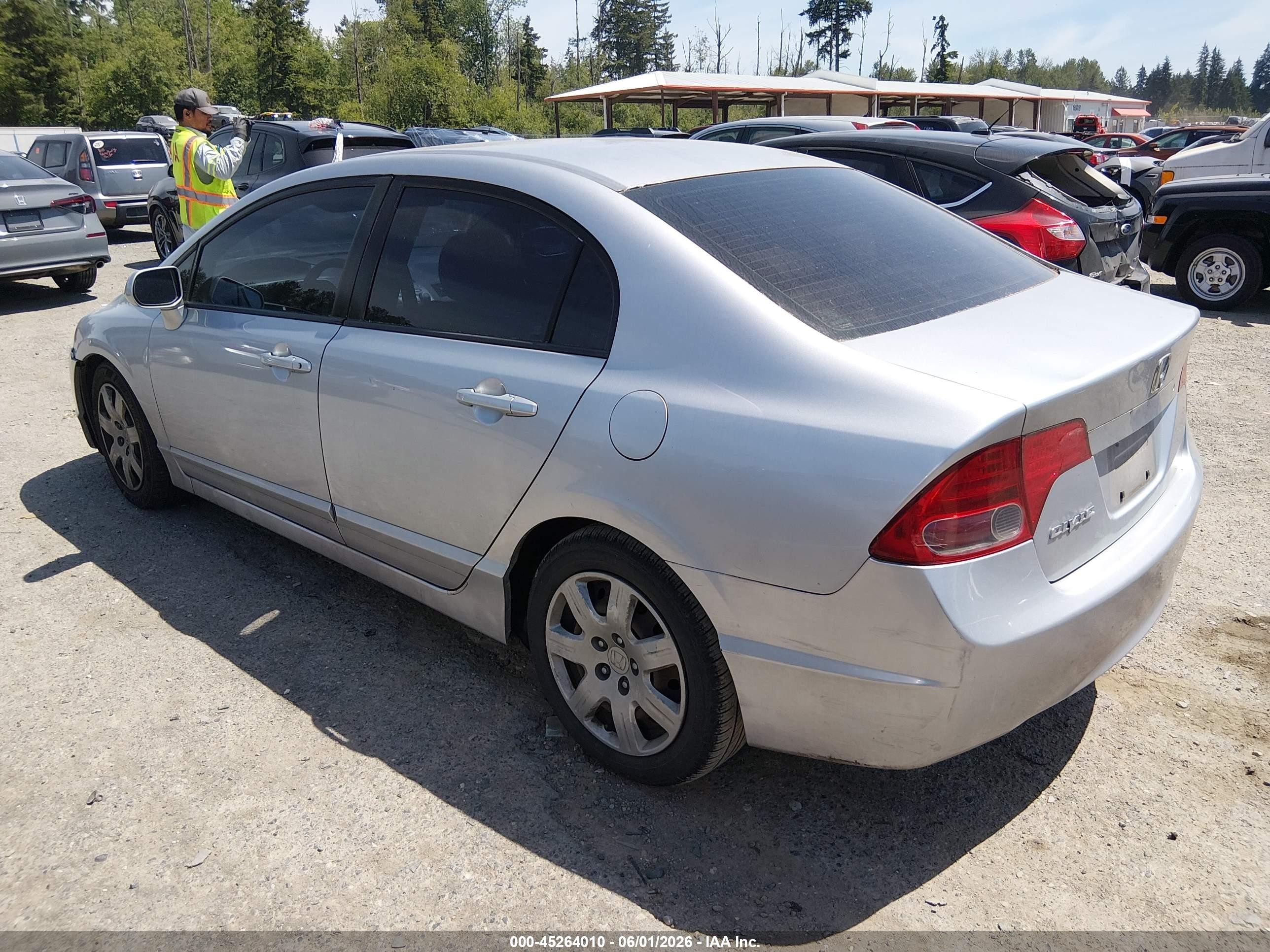2007 Honda Civic Lx Gray vin: 2HGFA16587H307309