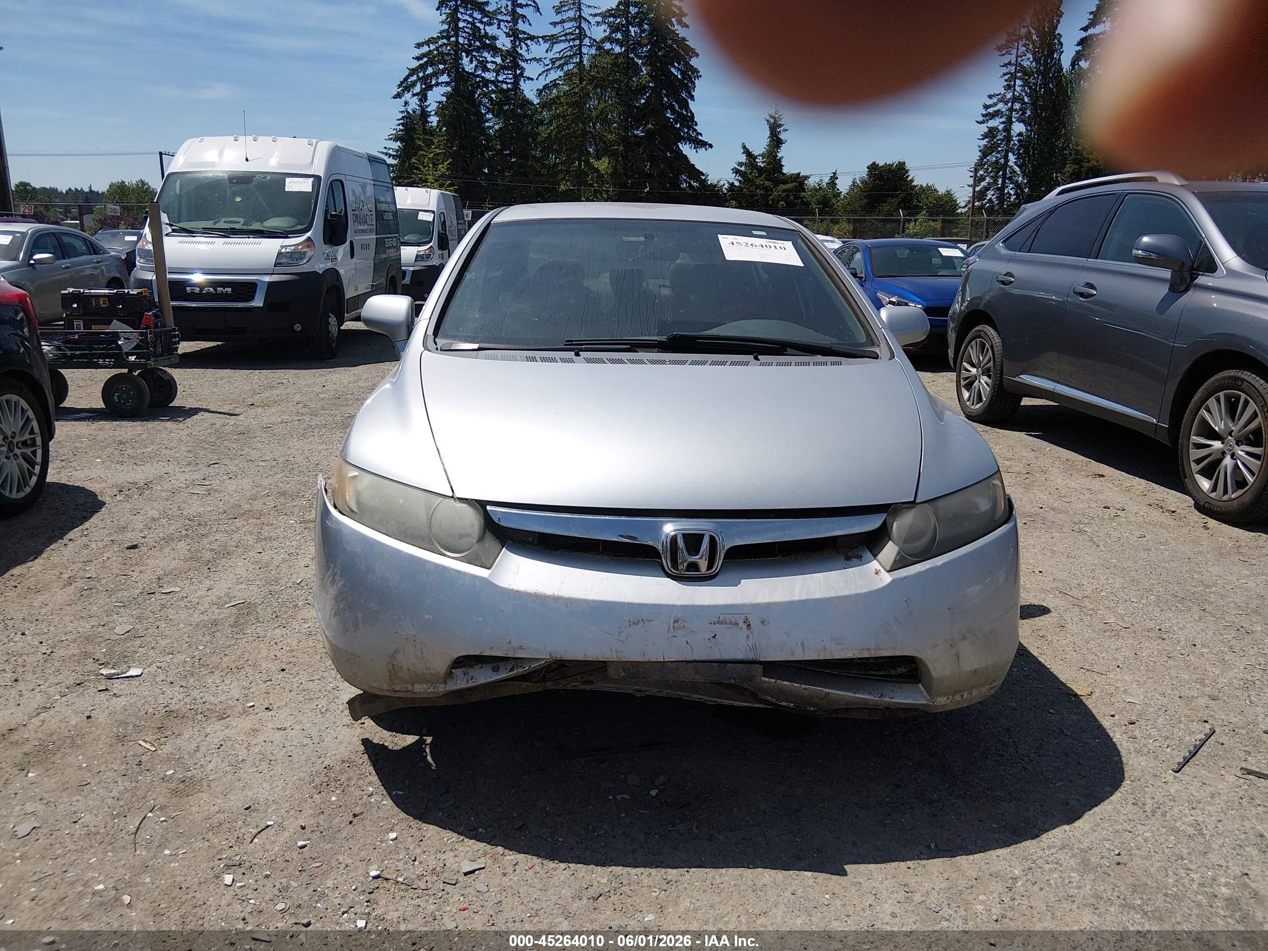 2007 Honda Civic Lx Gray vin: 2HGFA16587H307309