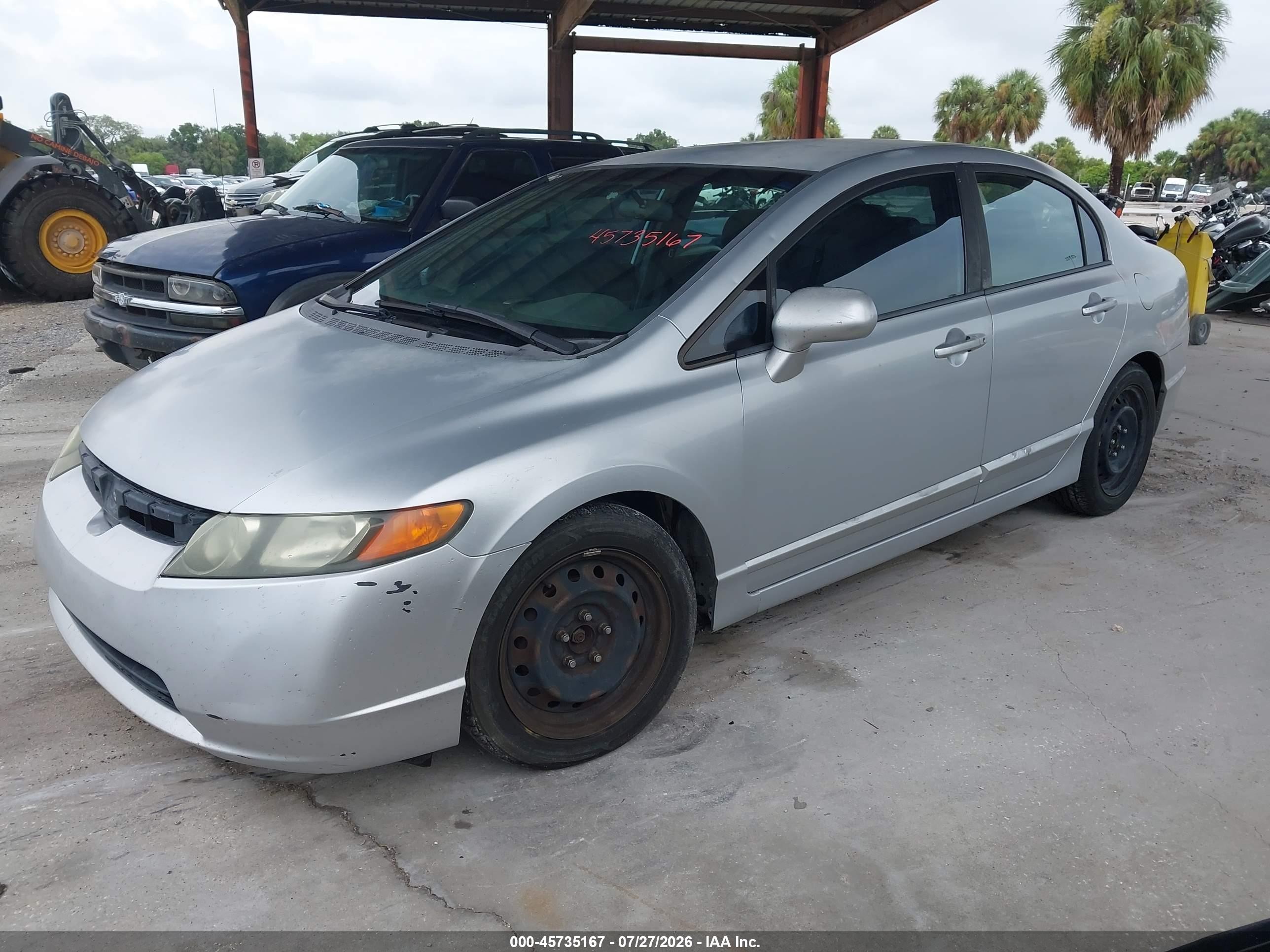 2007 Honda Civic Lx Silver vin: 2HGFA16587H309433