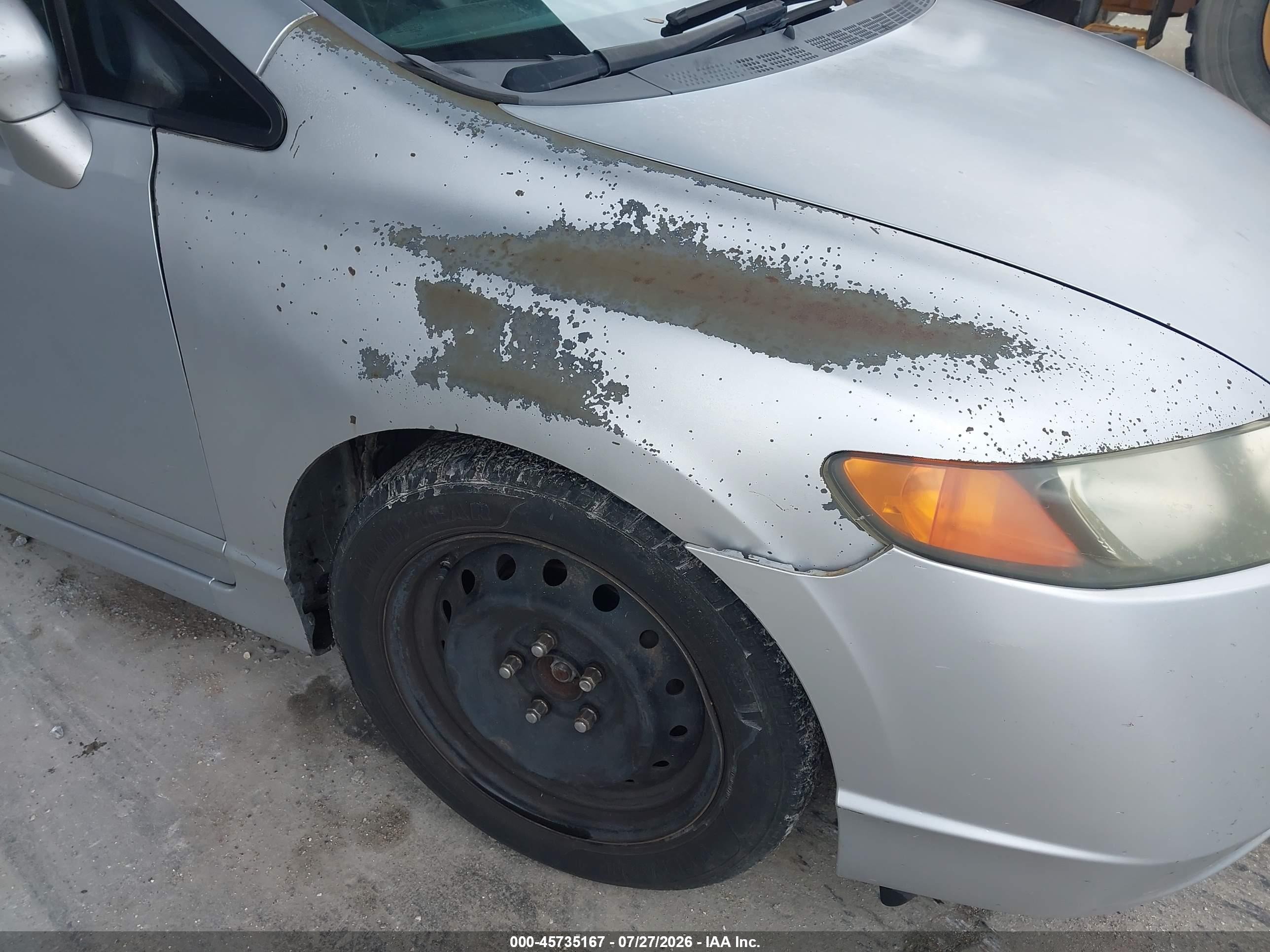 2007 Honda Civic Lx Silver vin: 2HGFA16587H309433