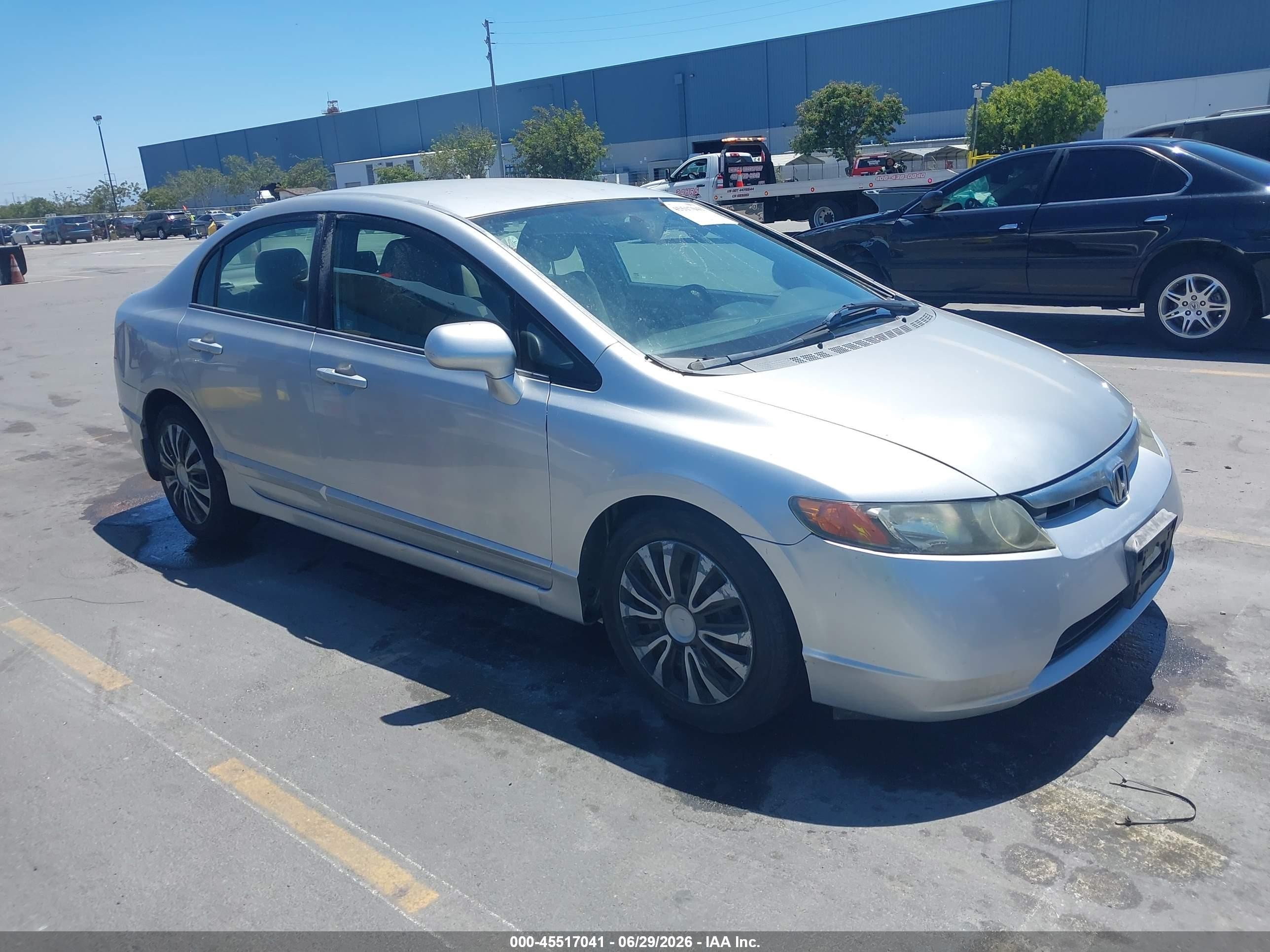 2007 Honda Civic Lx Gray vin: 2HGFA16587H309951